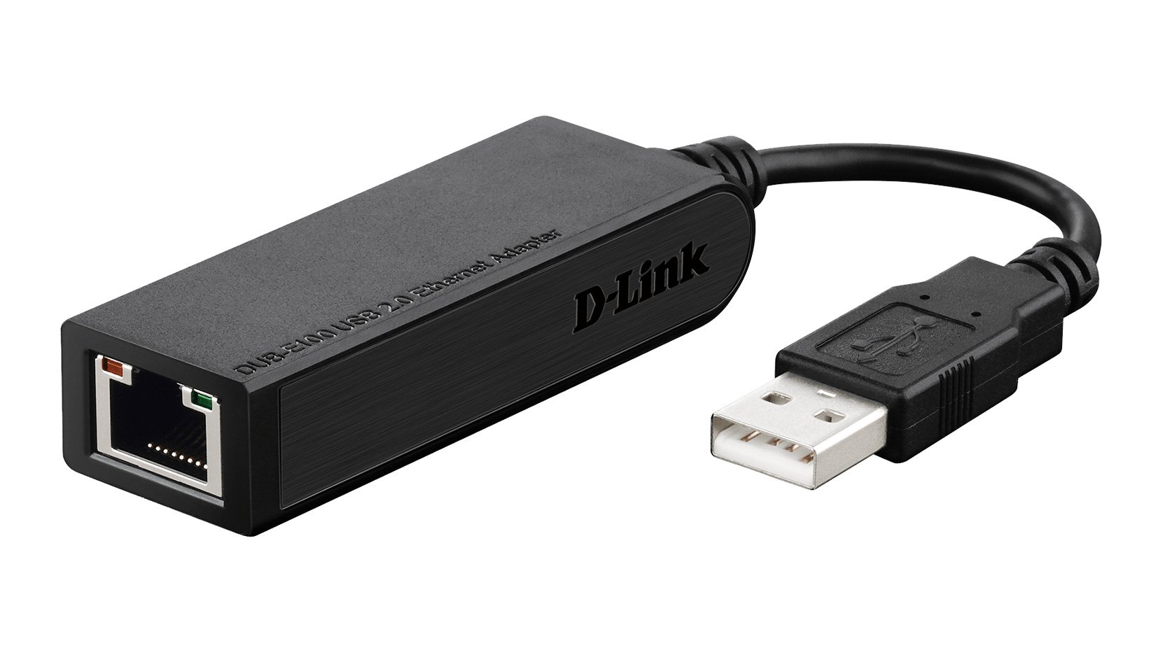 D-Link DUB-E100 آداپتور اترنت USB سریع با سرعت بالا USB 2.0 Fast Ethernet 10/100 مگابیت بر ثانیه، رنگ مشکی، آداپتور Ethernet سریع USB