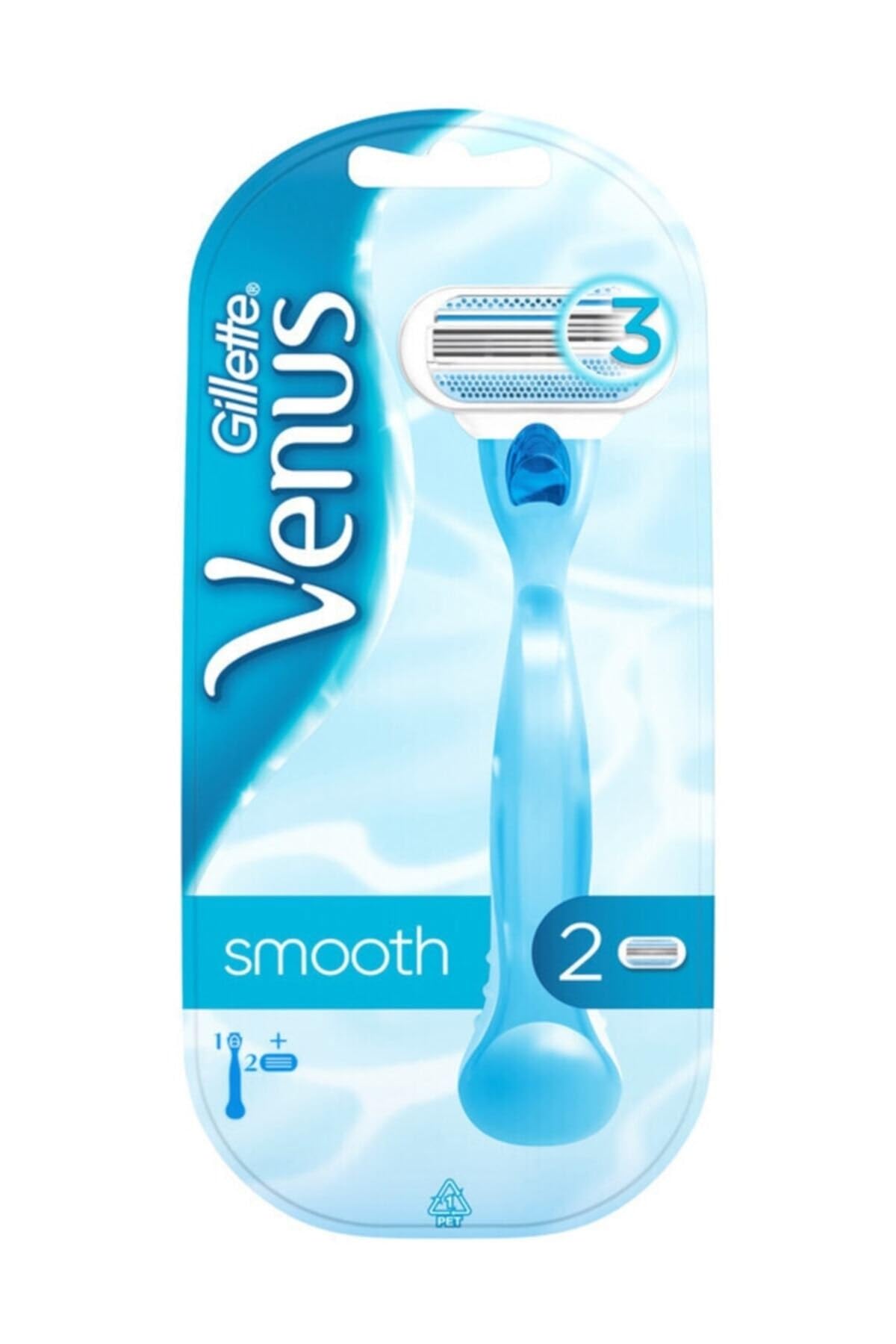 دسته تیغ و تیغه‌های جایگزین ریزور Gillette Venus Smooth x2