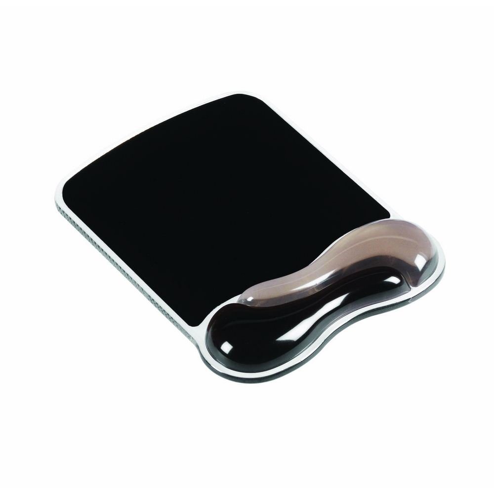 متن: Kensington Mouse Mat with Wrist Rest – Ergonomic duo gel wrist support for computer/laptop use with laser and optical mice. Anti-slip comfortable mouse mat with cool gel - Grey (62399) Grey Mouse Mat Wrist Rest