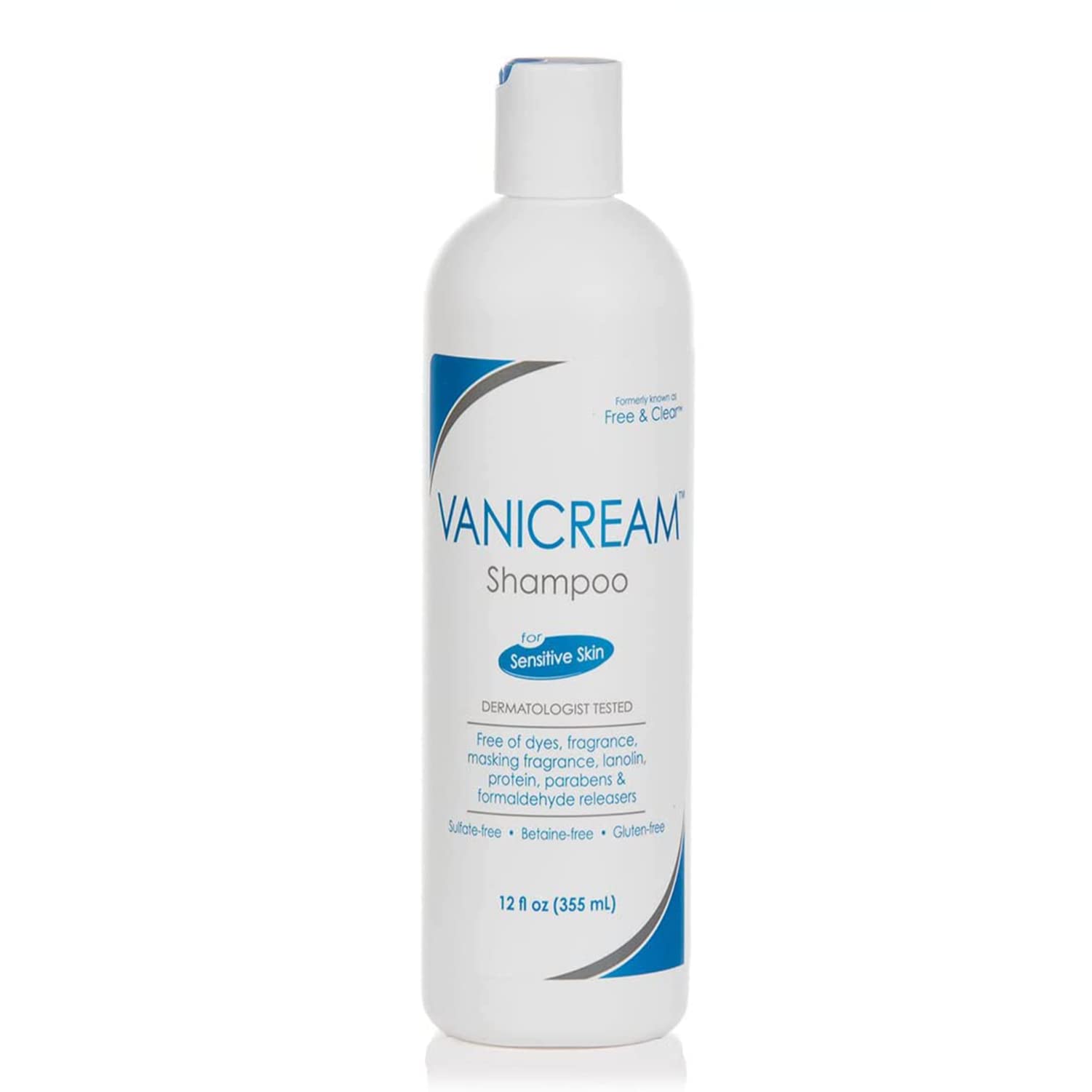 شامپو موی Vanicream Free & Clear | بدون عطر، گلوتن و سولفات | برای پوست حساس | 12 اونس
