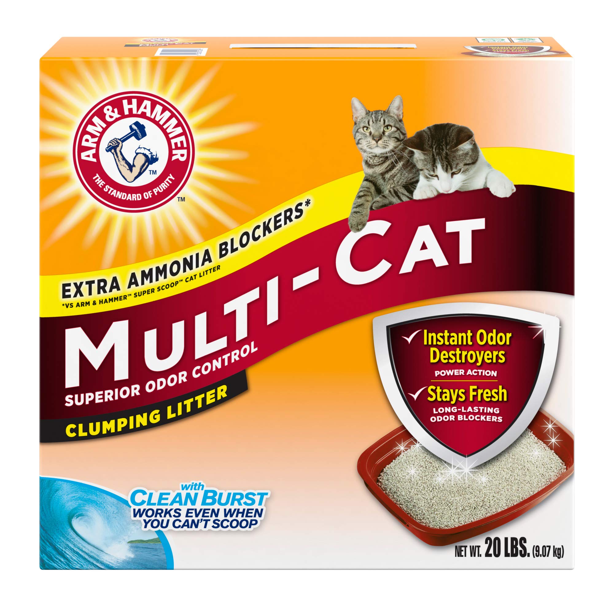 Arm & Hammer MultiCat Clumping Litter, Scented 20lb Box