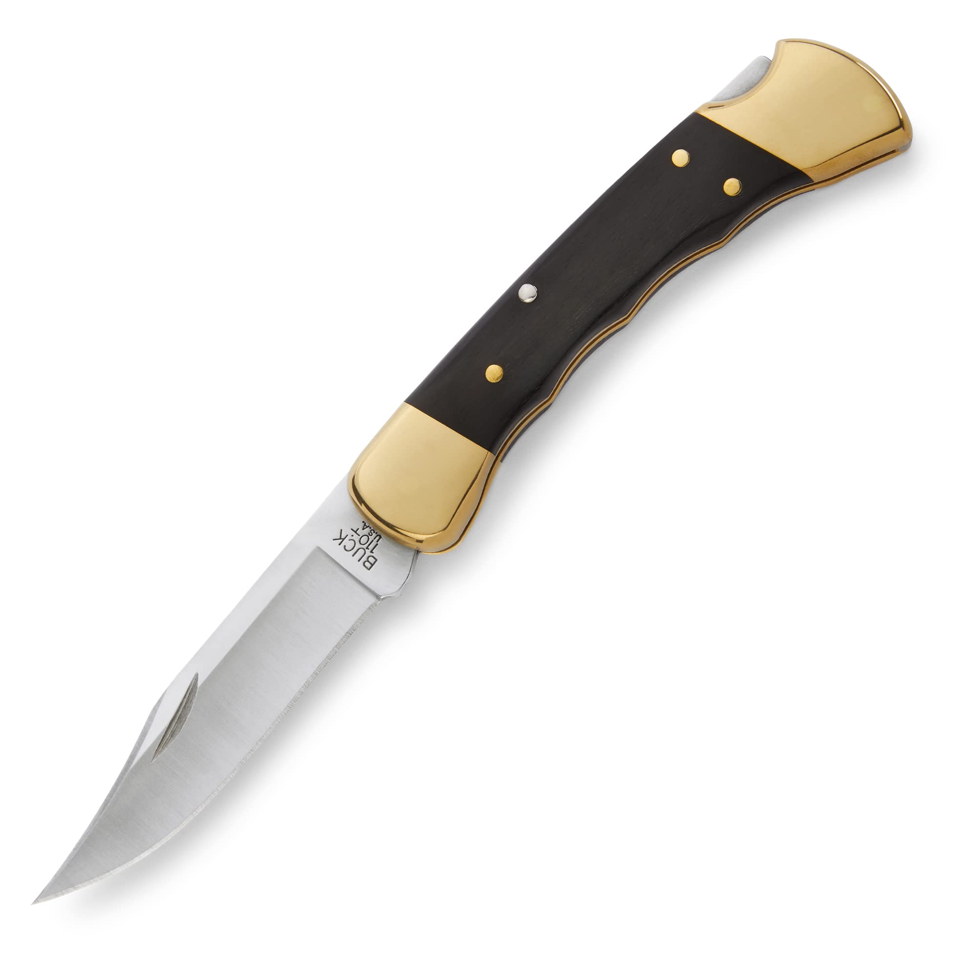 چاقوی تاشو با نام Buck Knives 0110BRSFG با یک شکلک انگشت