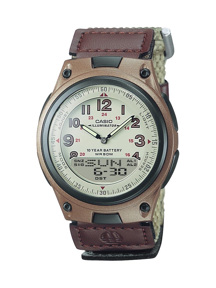 مردانه Casio AW80-1AV Forester Ana-Digi Databank ساعت باطری ۱۰ ساله چندگانه / هیچ‌کدام