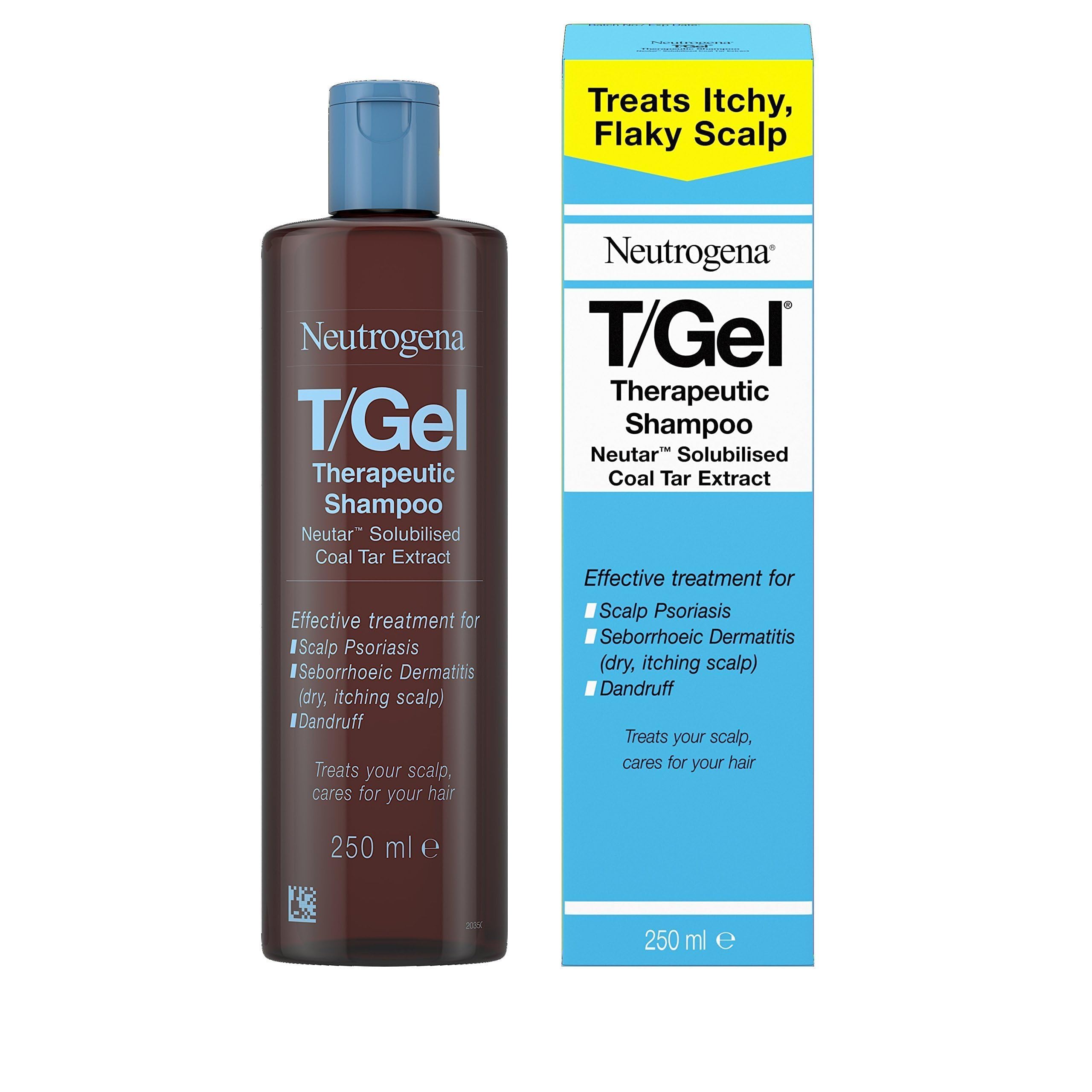 شامپو درمانی Neutrogena T/Gel برای پسوریازی مو، خارش موهای سر و شوره، 250 میلی لیتر، 250 میلی لیتر (بسته‌ی یک عدد)