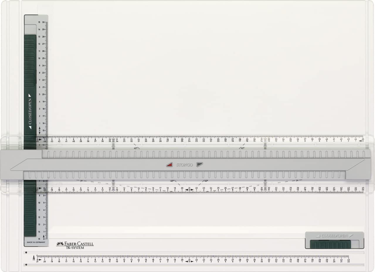 ترسیم Faber-Castell Tk-System Drawing Board Din A3، ساخته شده از مواد پلاستیک باکیفیت بالا که مقاوم در برابر ضربه و شکستگی هستند، تولید شده در آلمان، رنگ سفید، F171273