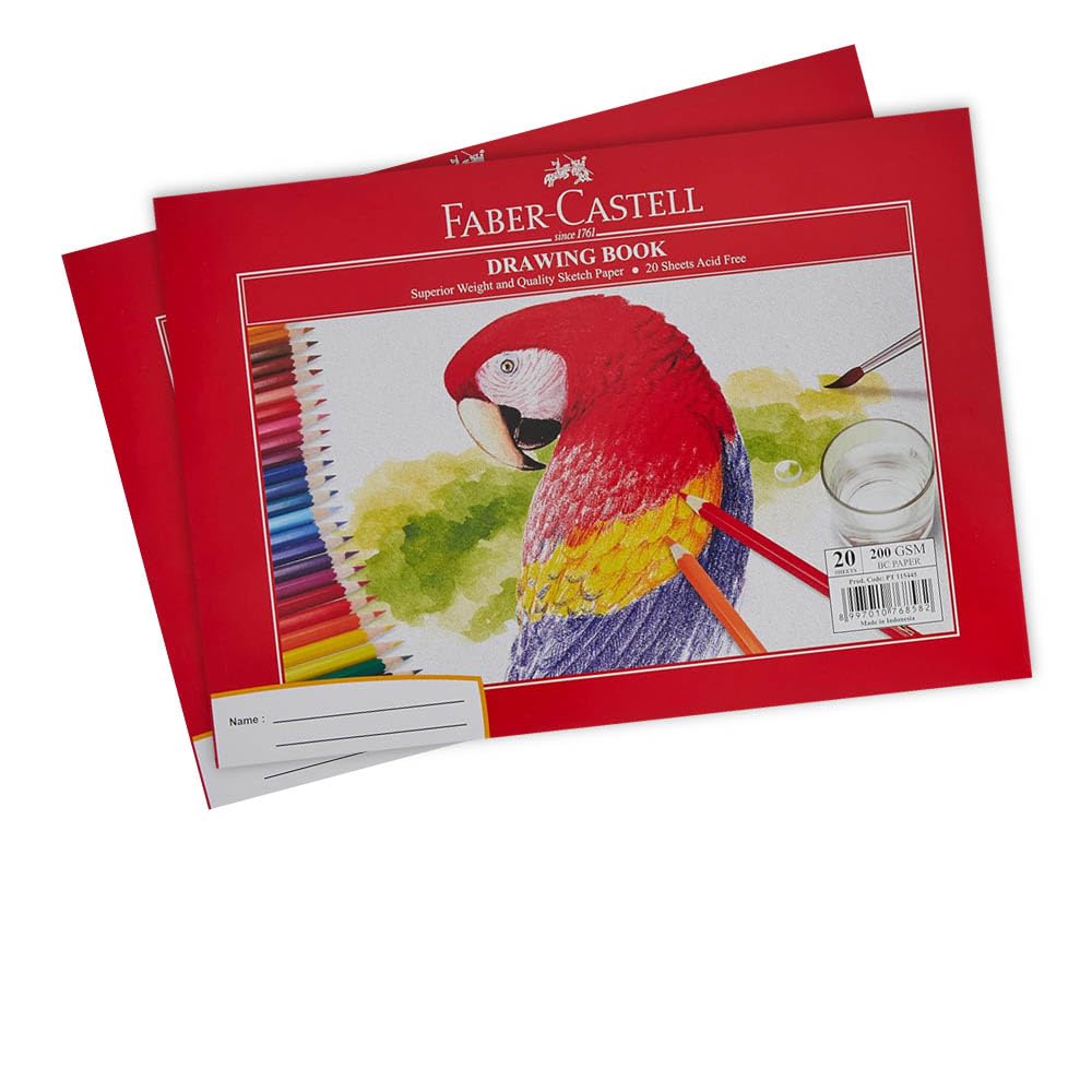 دفتر نقاشی Faber-Castell 2 با ابعاد A4، 200 گرم، 20 برگ، هر عدد (بسته‌ای ۱ عددی)، چند رنگ