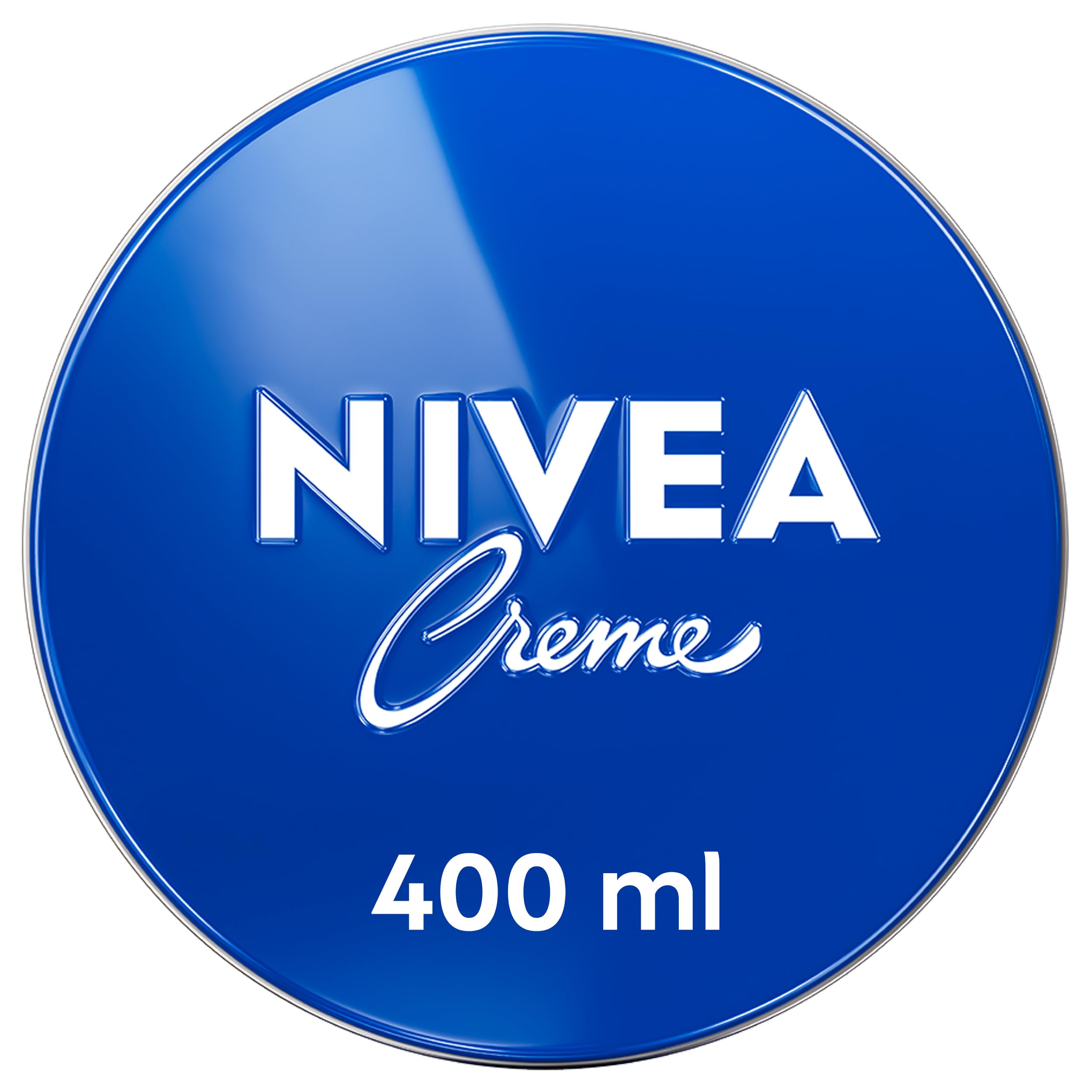 کرم مرطوب کننده NIVEA Creme Tin، مراقبت محافظتی فشرده برای پوست نرم و لطیف، ایده‌آل برای استفاده روزانه به عنوان کرم صورت، دست یا بدن، ۴۰۰ میلی لیتر