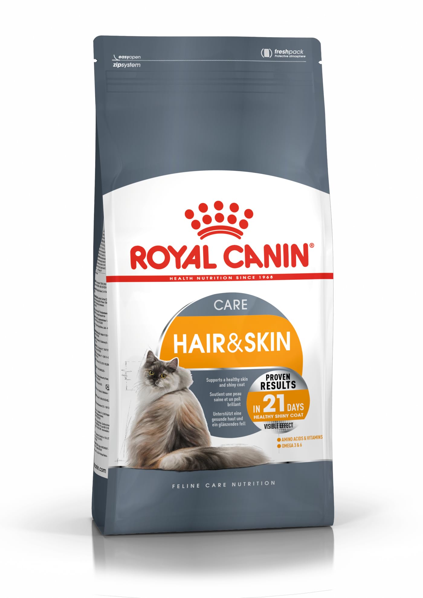مواد خشک کیسه ای Royal Canin FCN Feline Care Nutrition Hair & Skin 2kg Cat Dry Food Single
