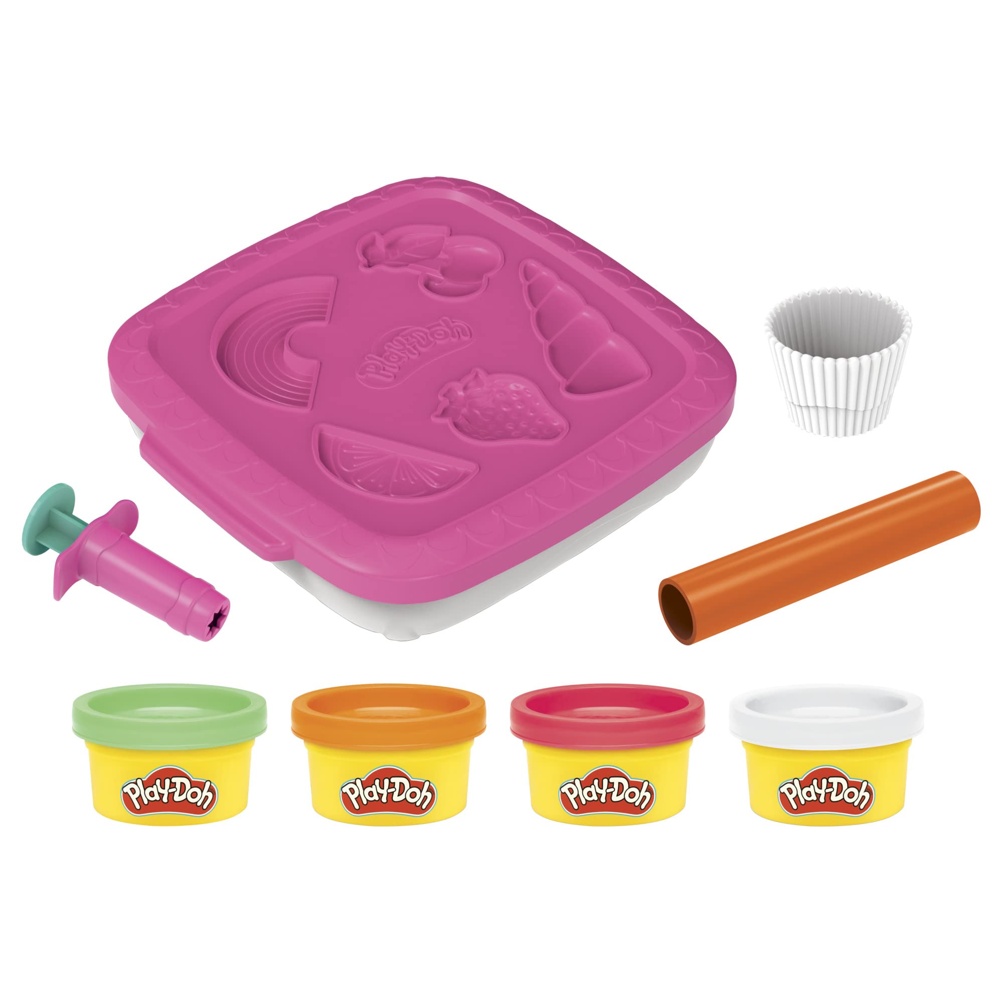 مجموعه Play-Doh Create 'n Go Cupcakes، مجموعه از جعبه‌ی ذخیره‌سازی، فعالیت‌های هنری و صنایع دستی، اسباب بازی برای کودکان 3 سال و بالاتر