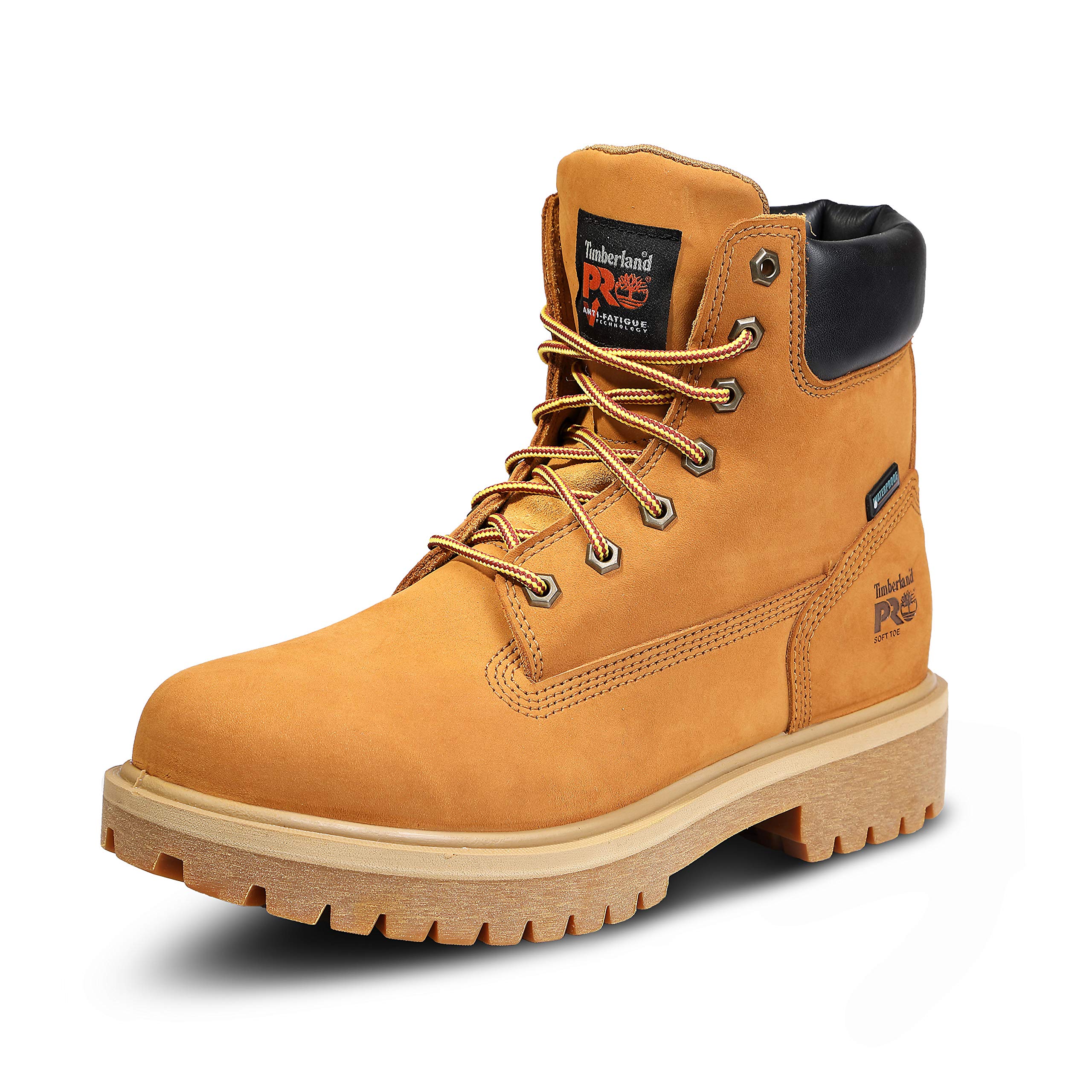 کفش صنعتی مردانه Timberland PRO با نوک نرم با عنوان Direct Attach 6" و سایز ۴۳ اروپا و رنگ گندمی بهمراه جزئیات نوکسازی