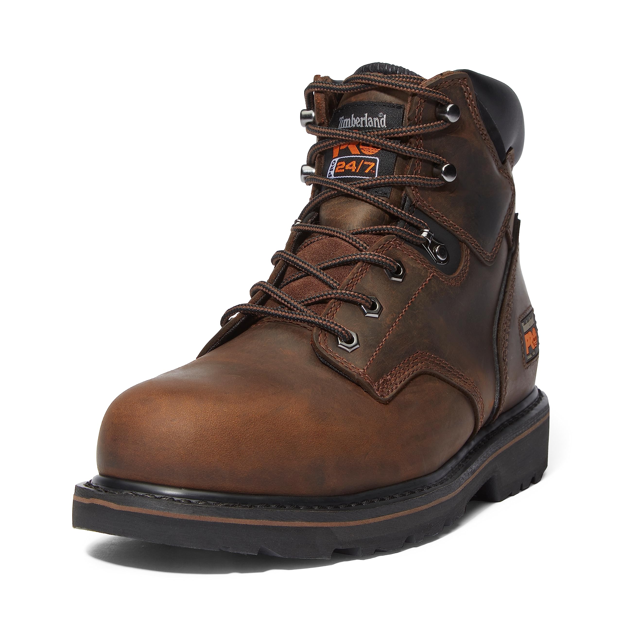 کفش کاری صنعتی Timberland PRO Pit Boss 6 اینچ با زیره فولادی ایمنی برای آقایان سایز 50 یورو رنگ قهوه ای