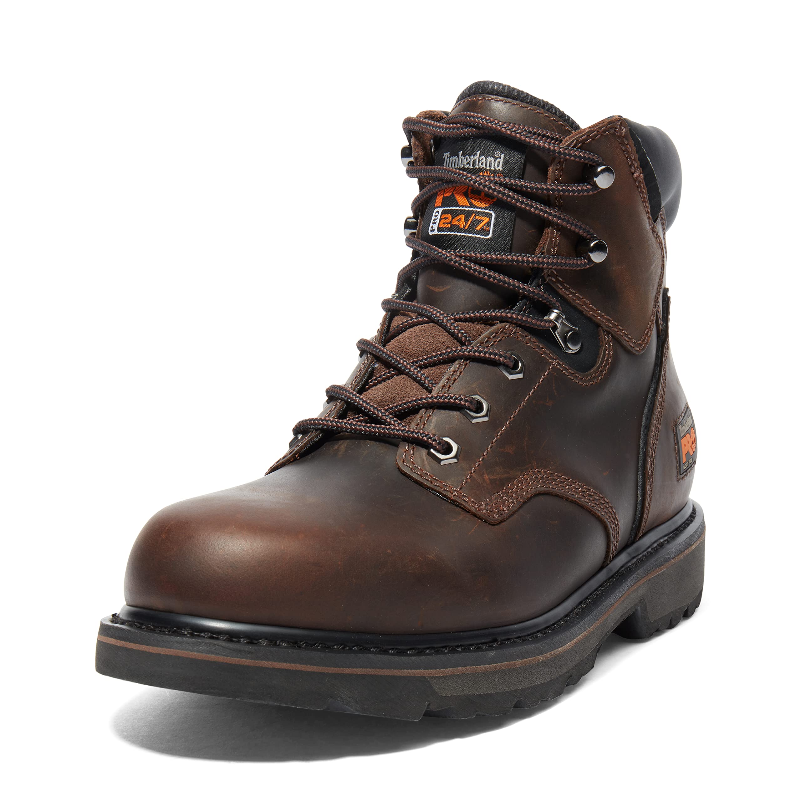 Timberland PRO بوت کاری نرم Pit Boss 6 اینچی مردانه با بلوک سرکوب نرم 43 EU واید قهوه ای