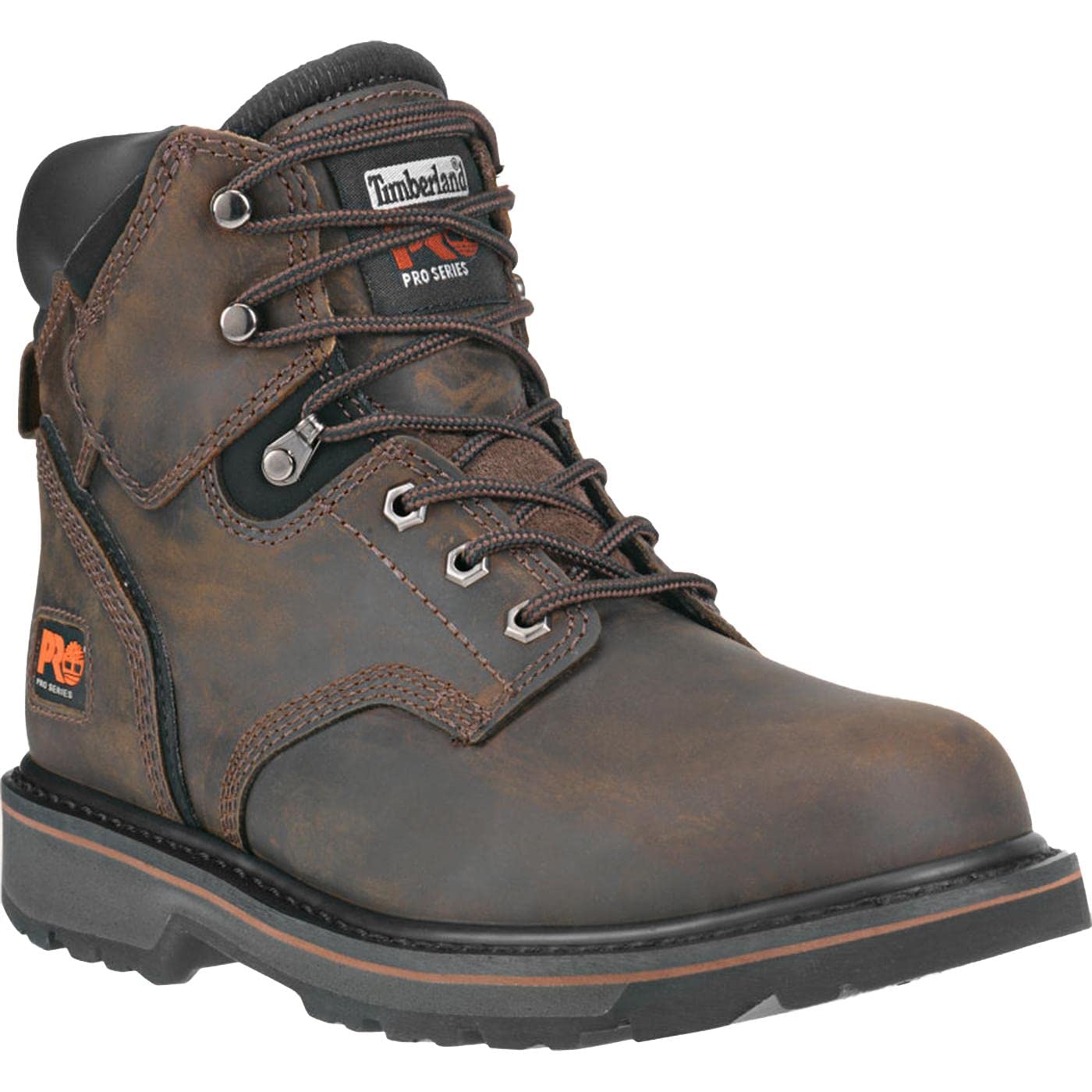 بوت صنعتی نرم Timberland PRO مدل Pit Boss با طول 6 اینچ و بدون نوک فلزی برای مردان سایز 42 اروپا رنگ قهوه ای