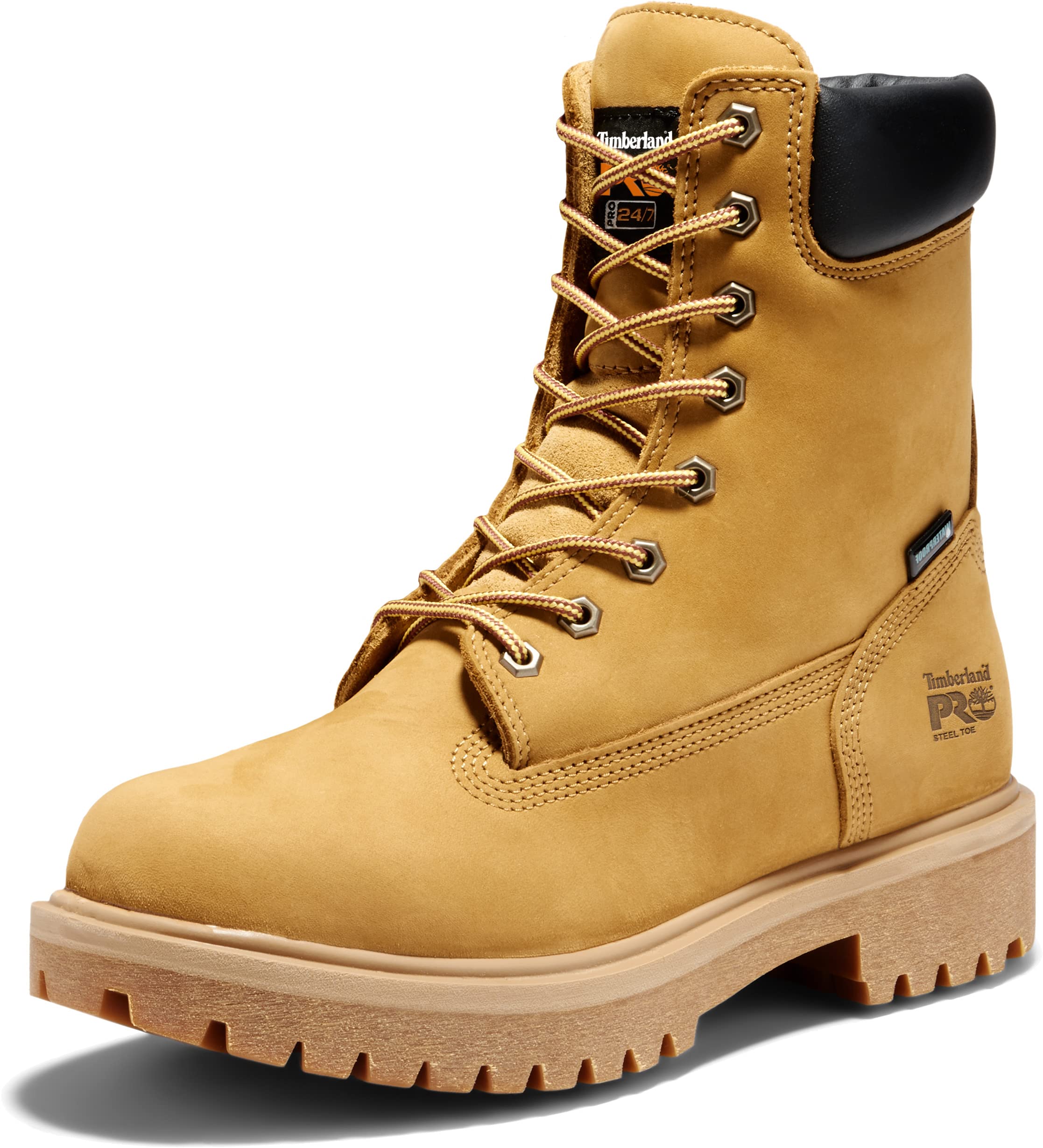 Timberland PRO بوت کاری ایمنی و ضد آب با انگشت پاشنه فولادی 8 اینچ مردانه، Wheat Nubuck، سایز ۷ (۴۱ اروپا)، طوسی