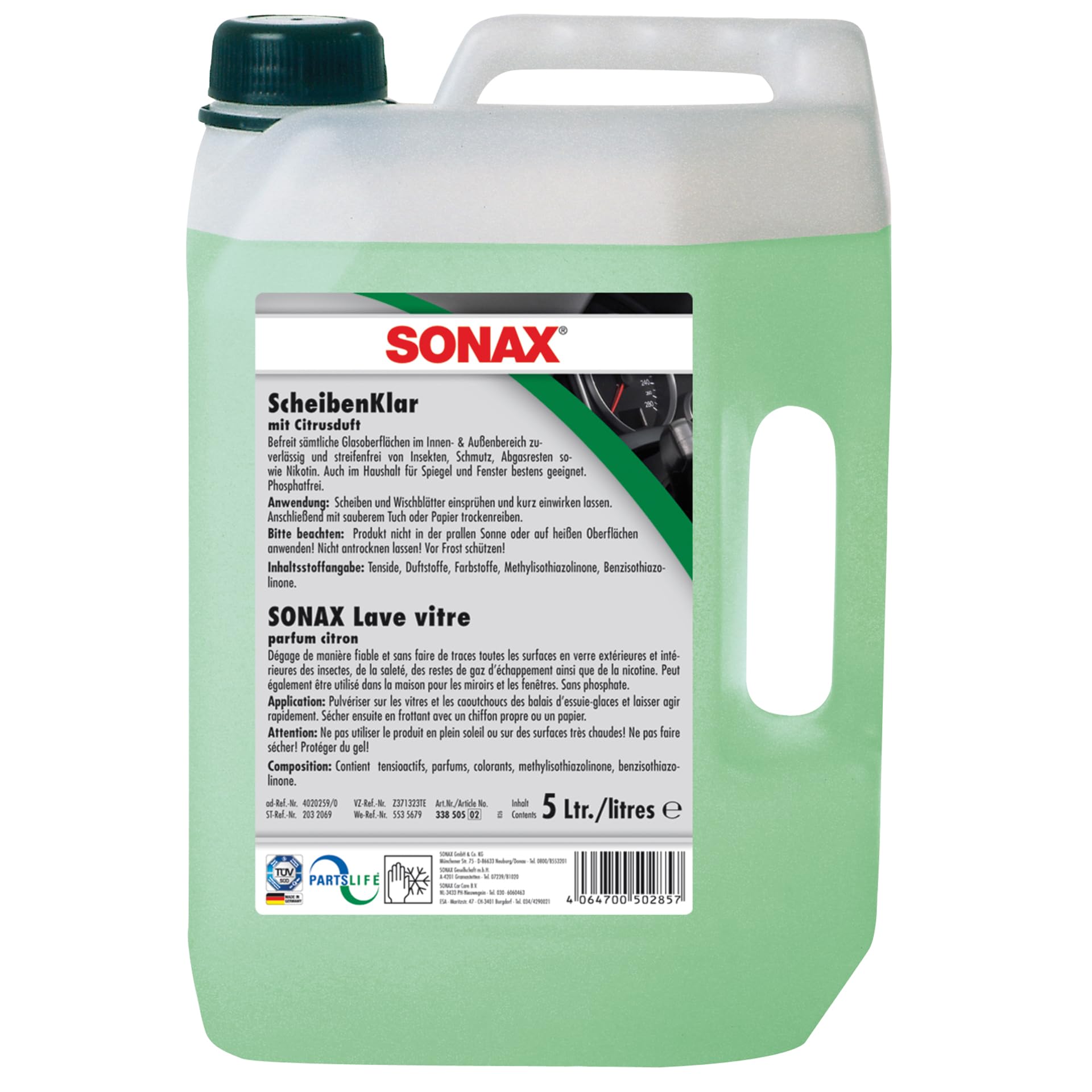 پاک کننده شیشه‌های Sonax Clear (5 لیتر) 5 لیتر