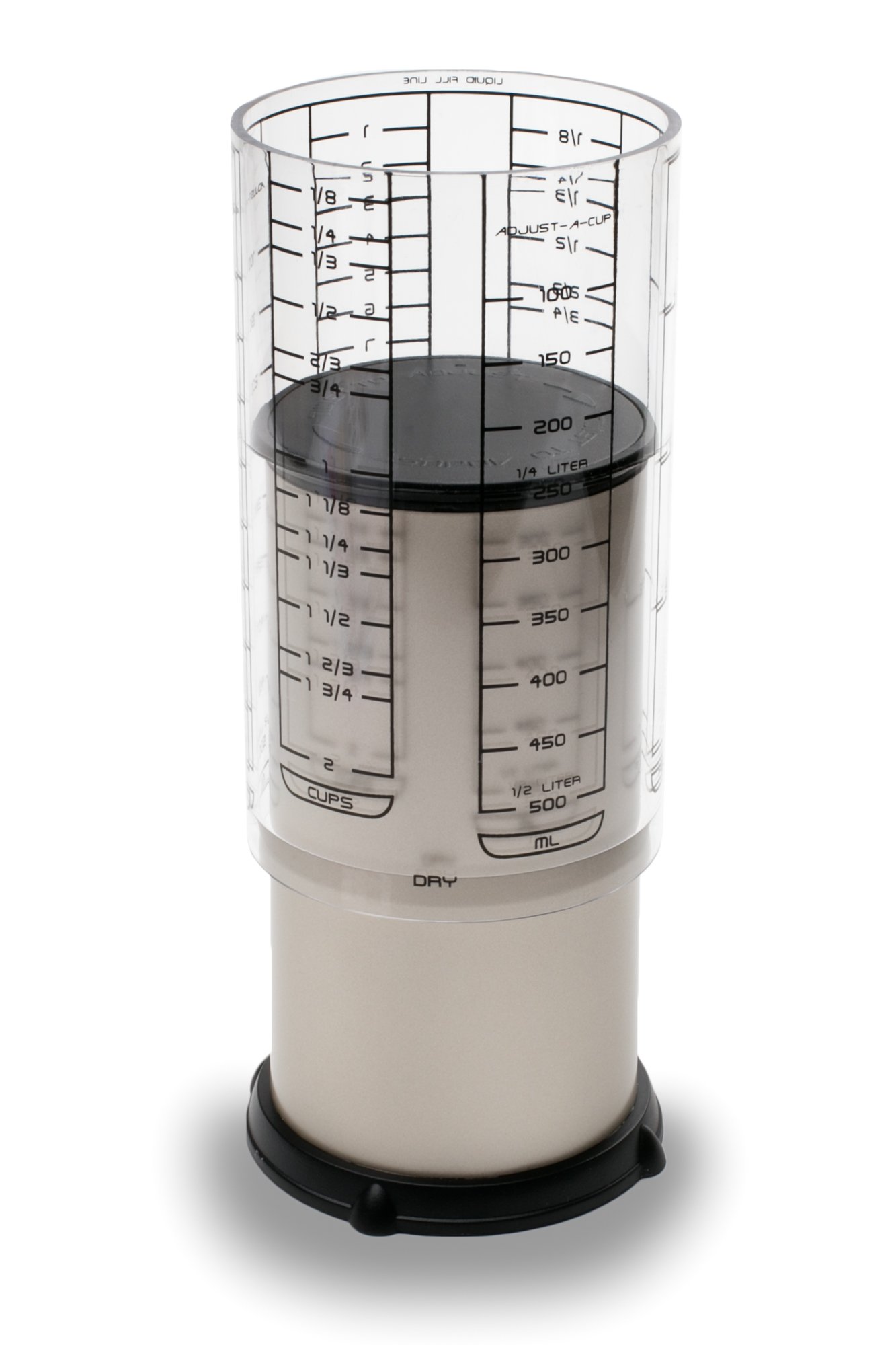 سری حرفه ای KitchenArt Adjust-A-Cup حاشیه ۲ پیاله، شامپاین ساتین، قابل تنظیم، ۱/۸ تا ۲ پیاله سفید