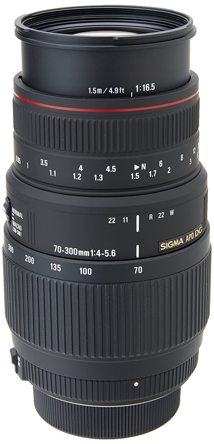 سیگما 70-300 میلی‌متر f4-5.6 APO DG ماکرو برای دوربین‌های دیجیتال و فیلم نیکون - نیکون دی‌اس‌ال‌آر - مشکی
