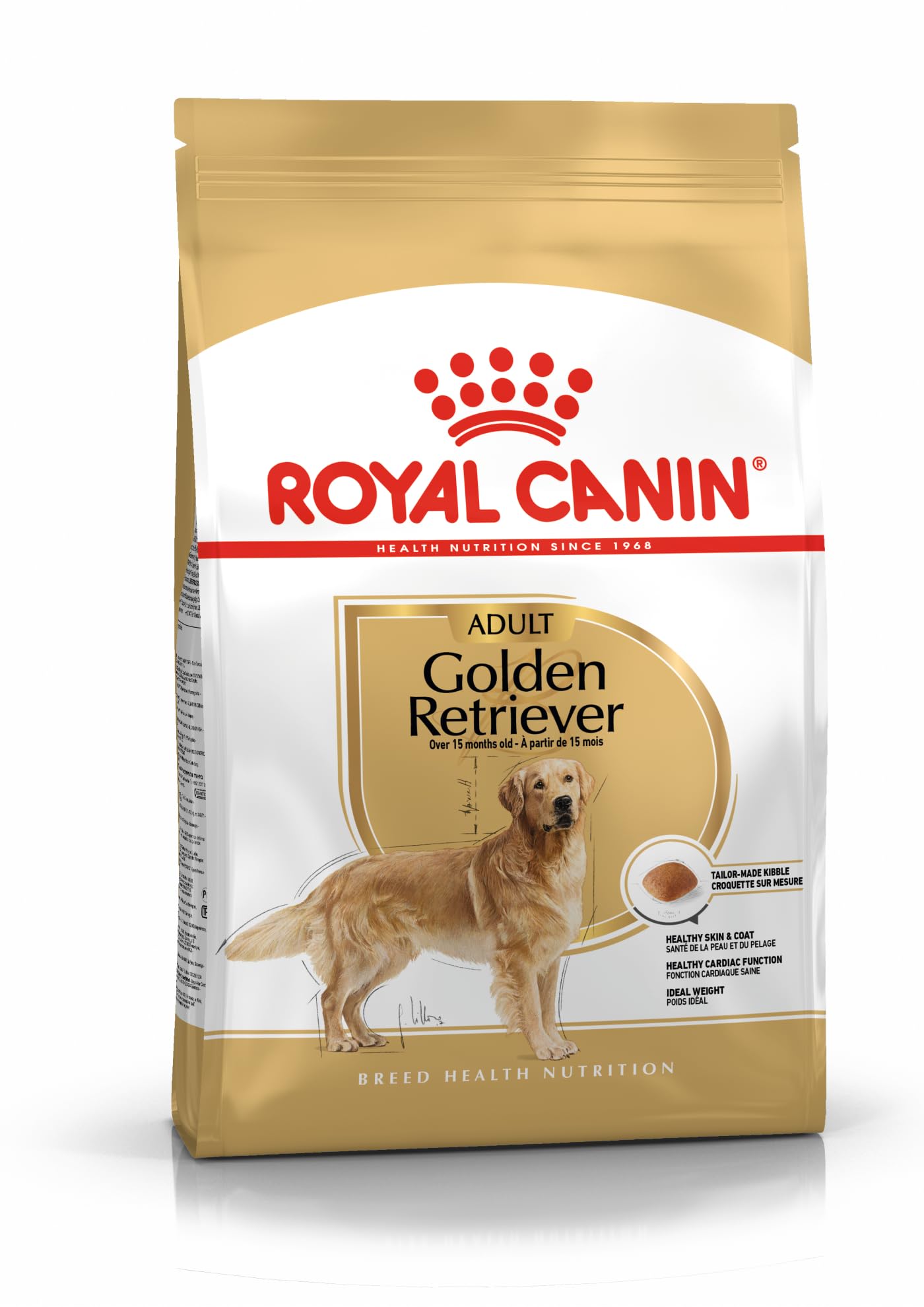 غذای سگ‌های بالغ نژاد طلایی رتریور Royal Canin Bhn 12 کیلوگرم حاوی تركیبات غذایی حیوانات است، كه برای نگاه‌داری به سلامتی و برقراری تعادل غذایی حیوان طراحی شده است.