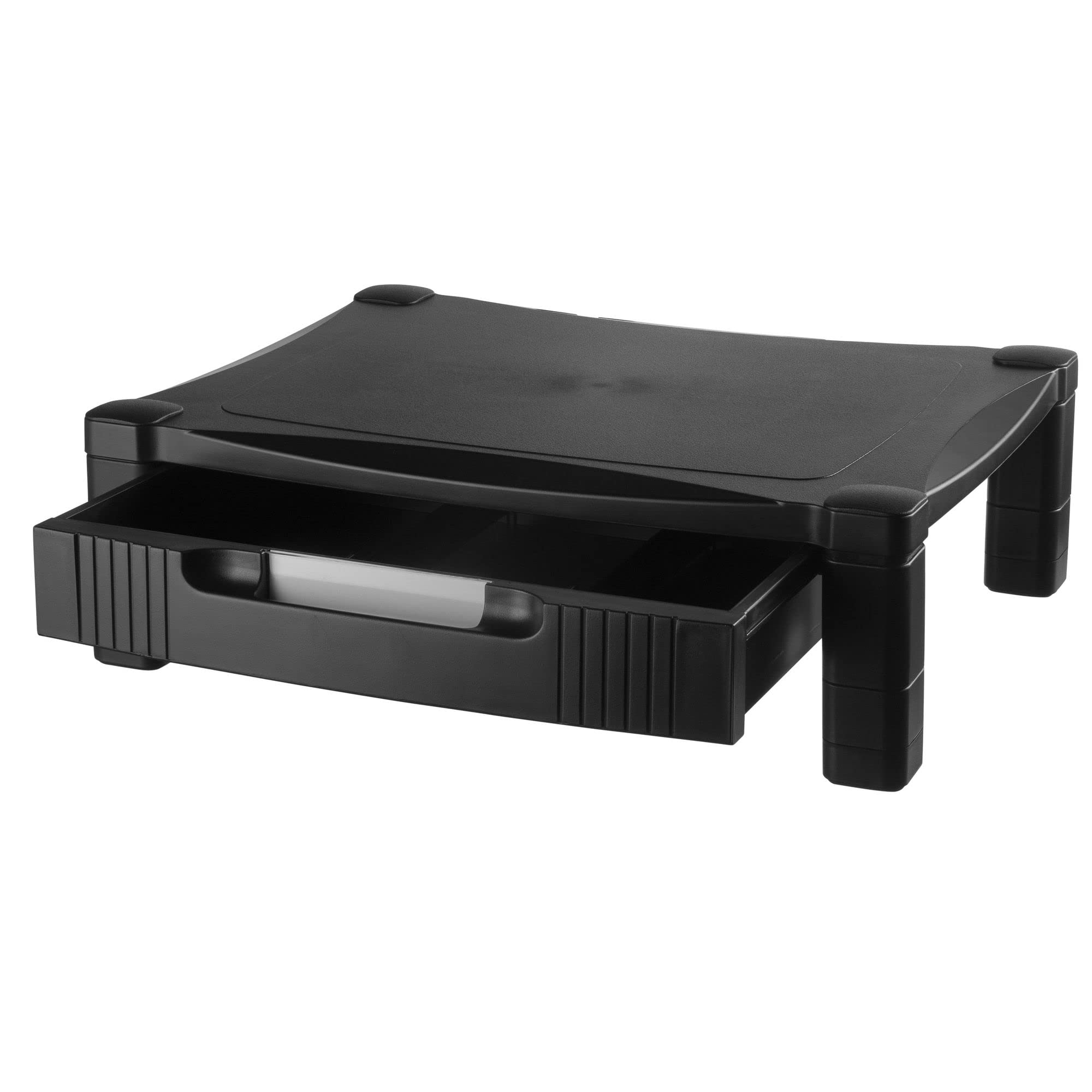کنتک ایستگاه نمایشگر/لپ تاپ قابل تنظیم ارتفاع تک سطح با درجه قابل جداشدن، 17 اینچ عریض × 13 اینچ عمق × 3 تا 6.5 اینچ ارتفاع، مشکی (MS420) تک سطح با درجه