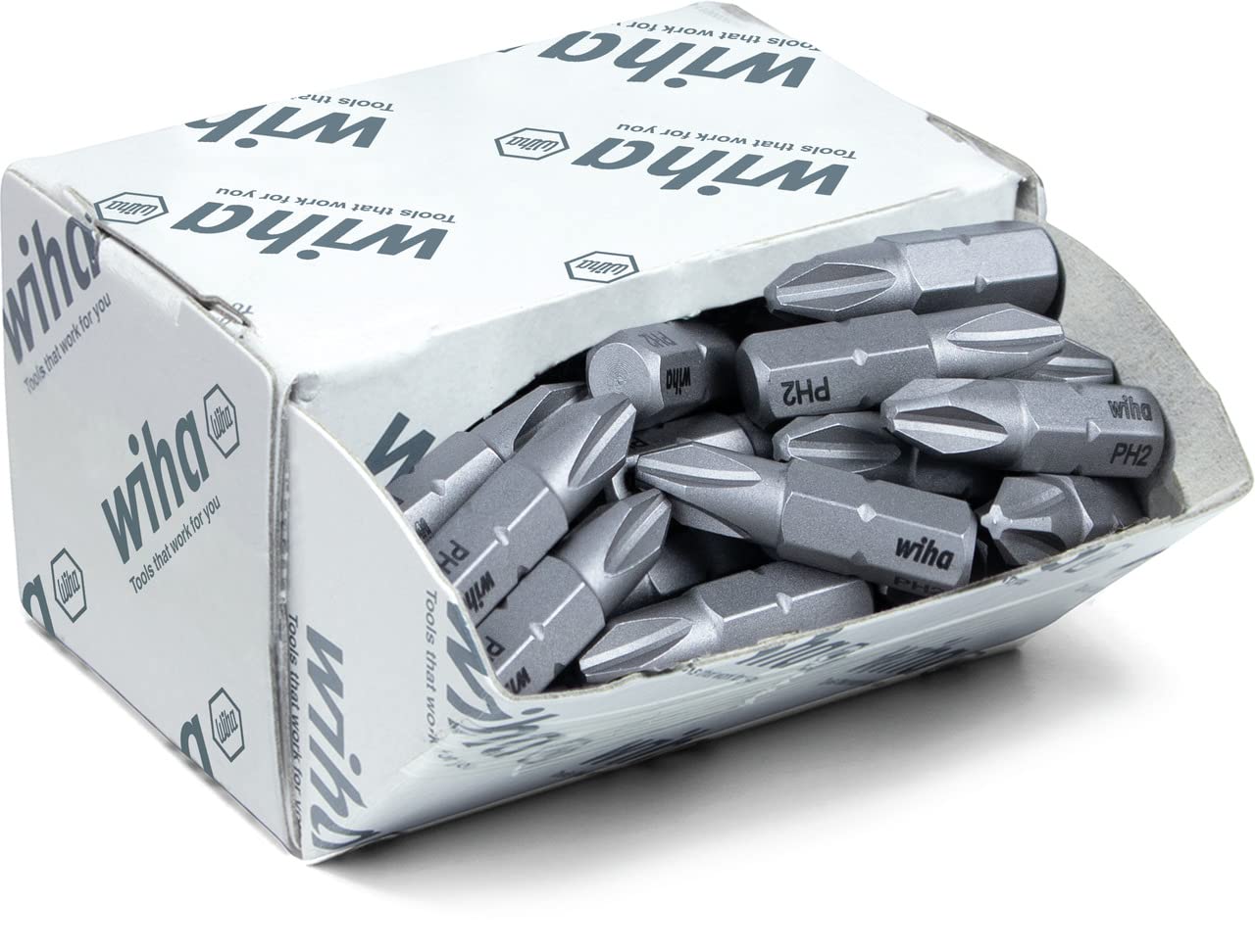 بیت های استاندارد ویها 7929002-08048 PH2 پک بزرگ پیچ‌گوشتی (PH2) 50 عددی، 1/4 اینچ