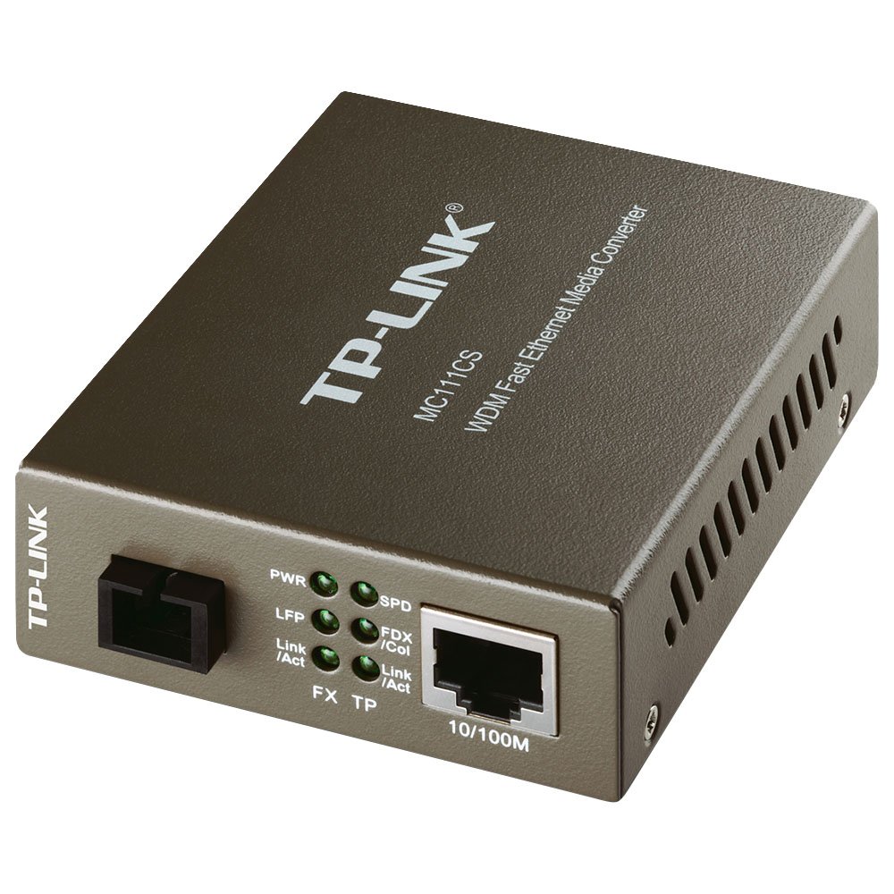 TP-Link MC111CS، تبدیل کننده رسانه 2 پورت 10/100 مگابیت بر ثانیه WDM، سیاه، سازگار با روتر، AP، کارت شبکه، رابط RJ45، 12 وات، 5 ولت، انتقال تک فیبری تا 20 کیلومتر
