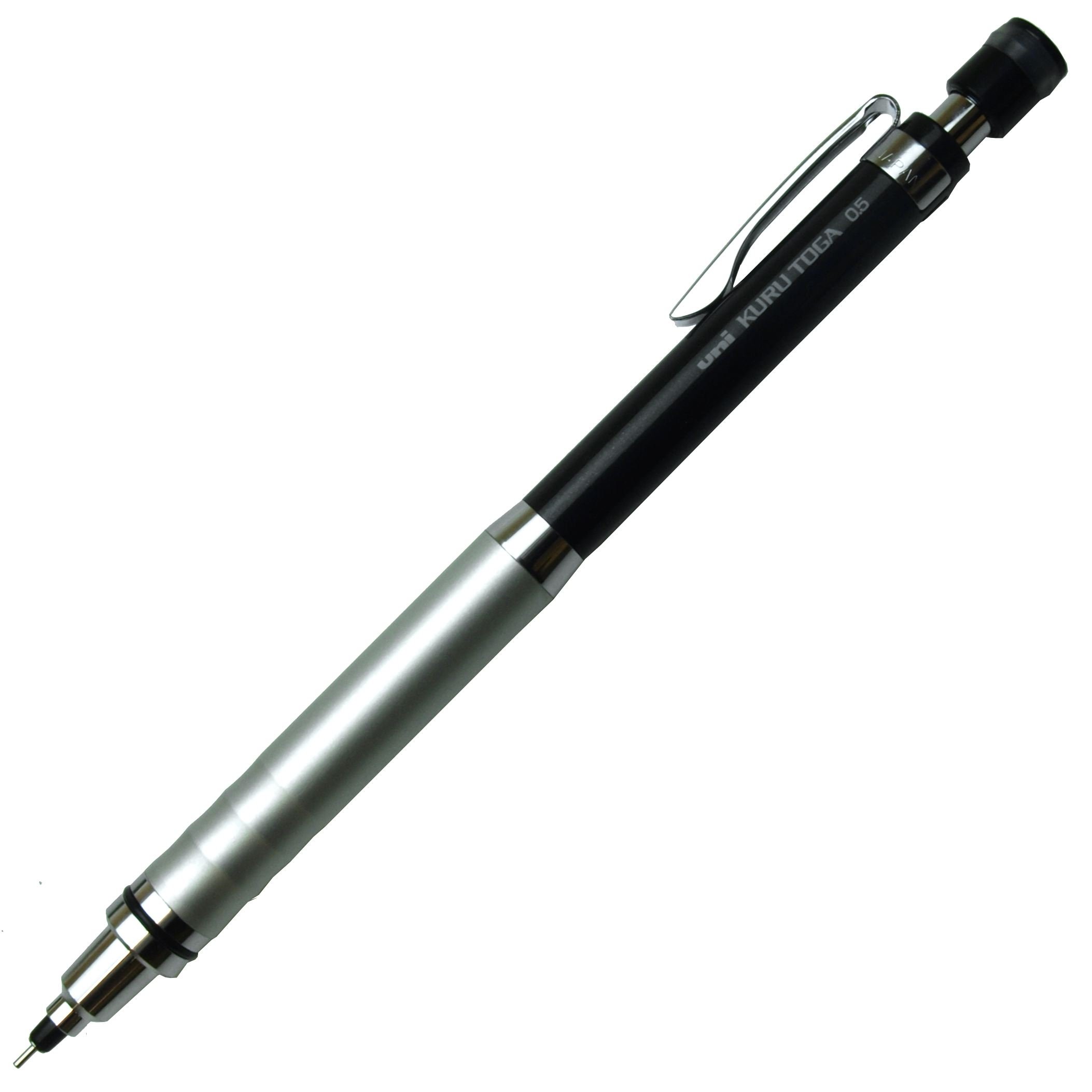 مداد مکانیکی چرخش خودکار Uni Kuru Toga 0.5 میلیمتر، درجه بالا، رنگ مشکی (M510121P.24)، 1 عدد (بسته‌ای یک عدد)