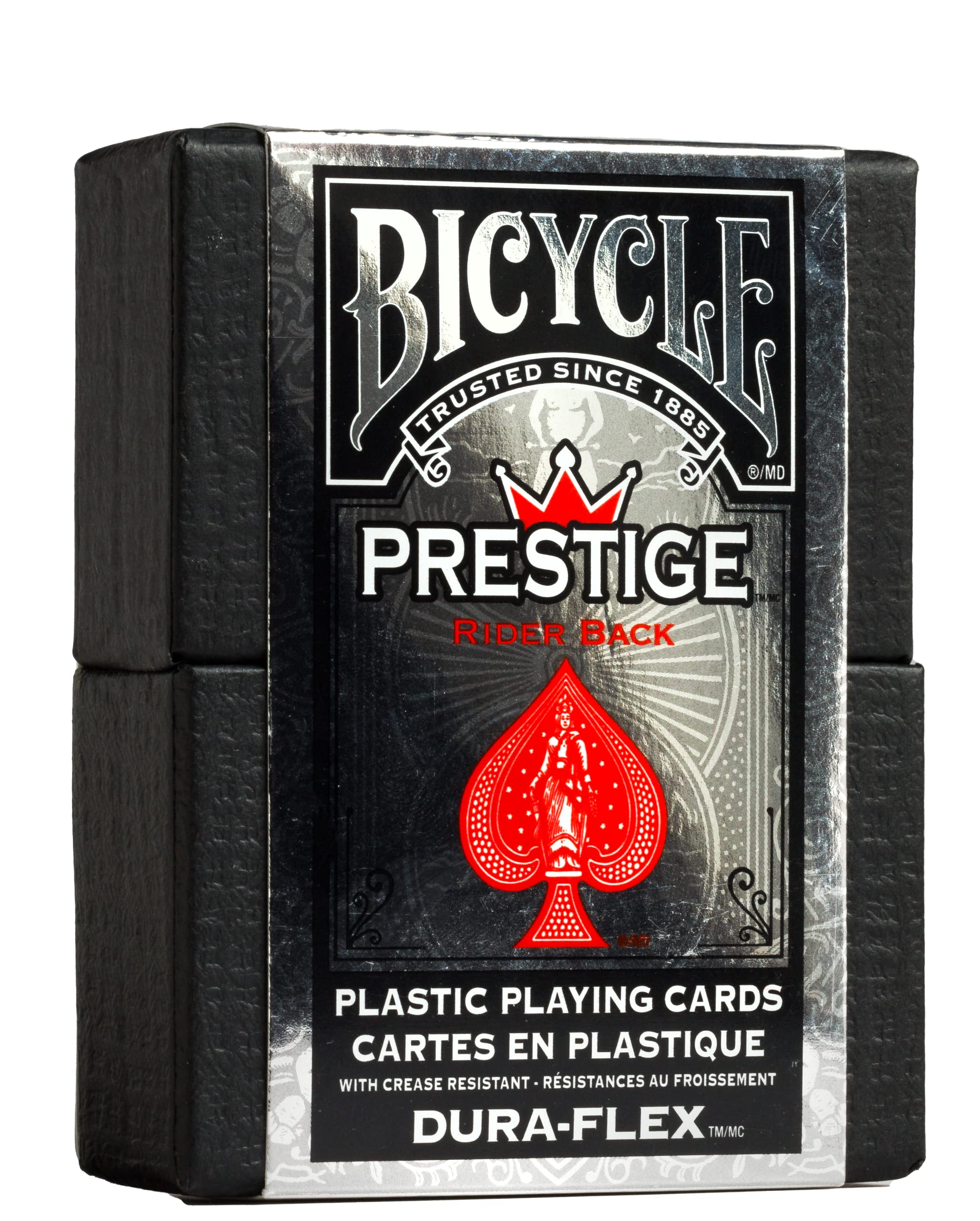 کارت های بازی پلاستیکی Bicycle Prestige، رنگ‌ها ممکن است متفاوت باشند، مشکی، 4 بسته