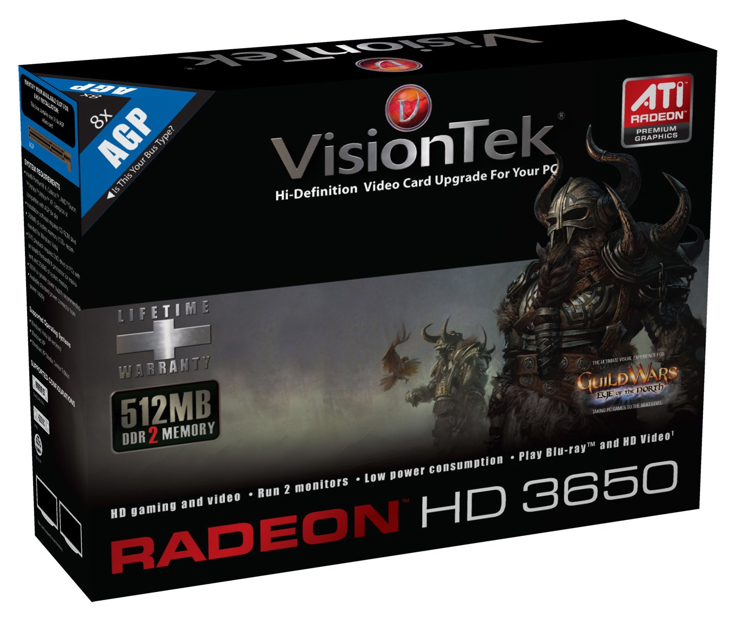 VisionTek ATI Radeon HD 3650 512 مگابایت DDR2 AGP کارت گرافیک 900280