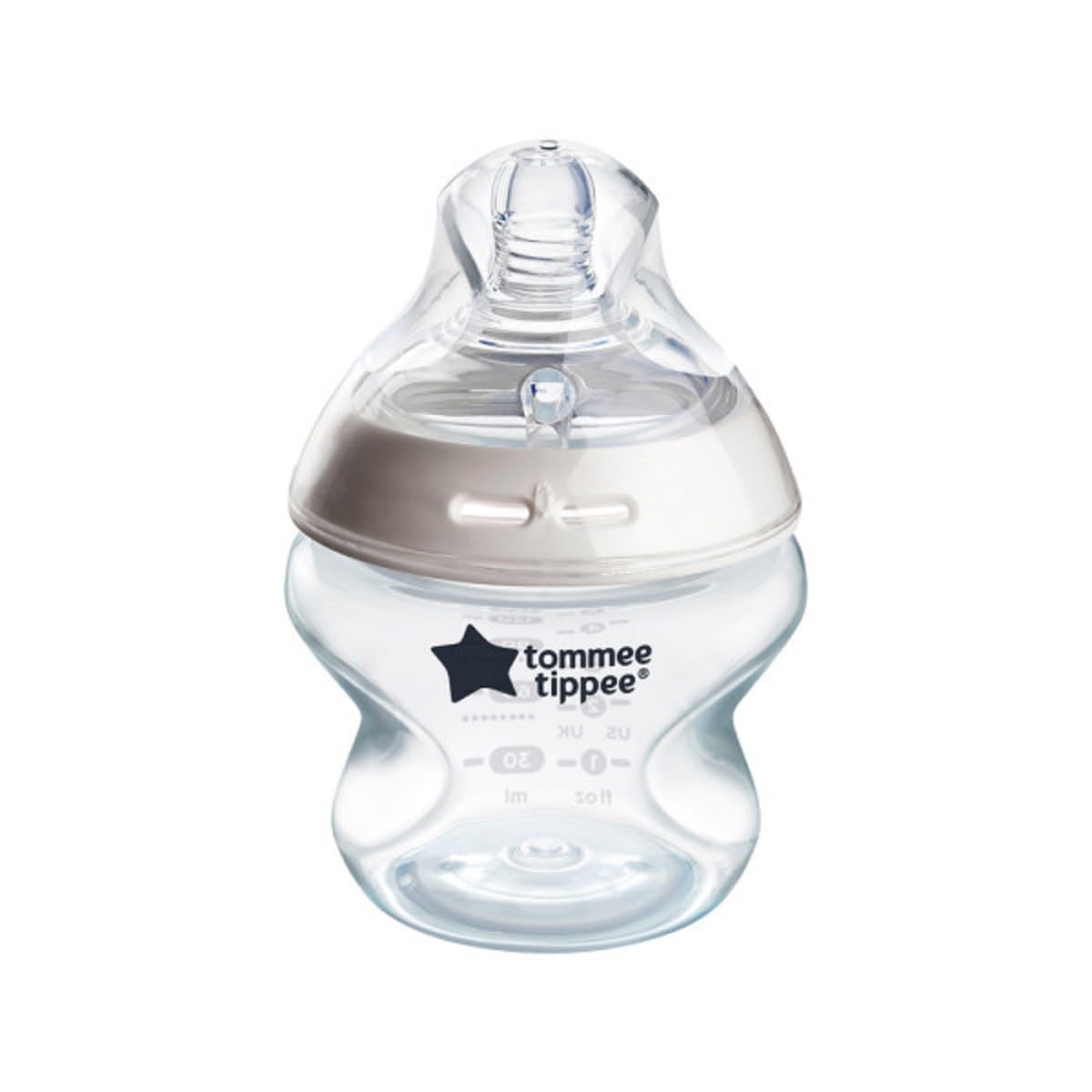بطری کودک Tommee Tippee Closer to Nature، سرشکی شبیه به پستان با ولو ضد کولیک، 150 میلی لیتر، بسته یک عددی، بسته شفاف یک عددی