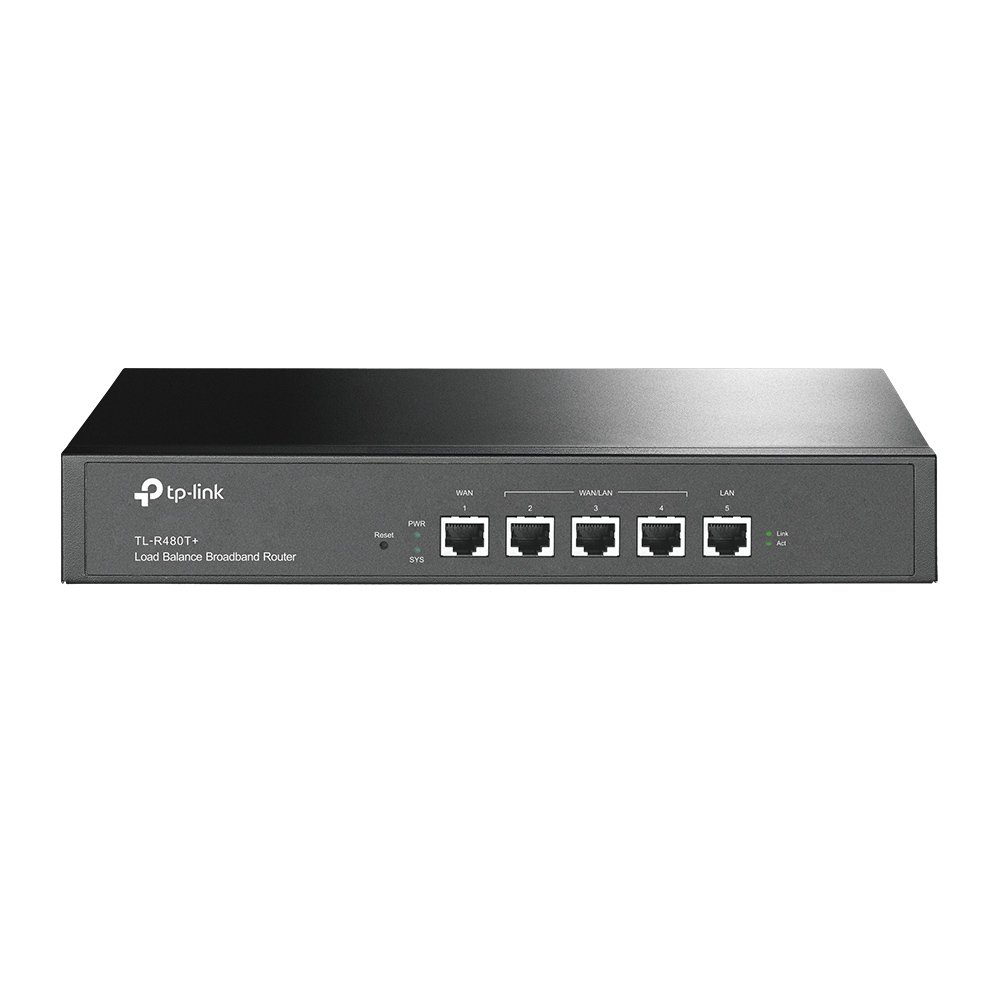مسیریاب توانمند TP-Link SafeStream TL-480T+ Desktop/Rackmount Loadbalance با قابلیت 10/100 Broadband، سرعت پردازش 150M NAT، پشتیبانی از 30k جلسه همزمان، VLAN، Multi-NAT، تعادل بار میان 4 واسط WAN یا تبیلغ تلقی یا خودکار، با پورت‌های 13 اینچی گیگابیت Multi-WAN می‌باشد.