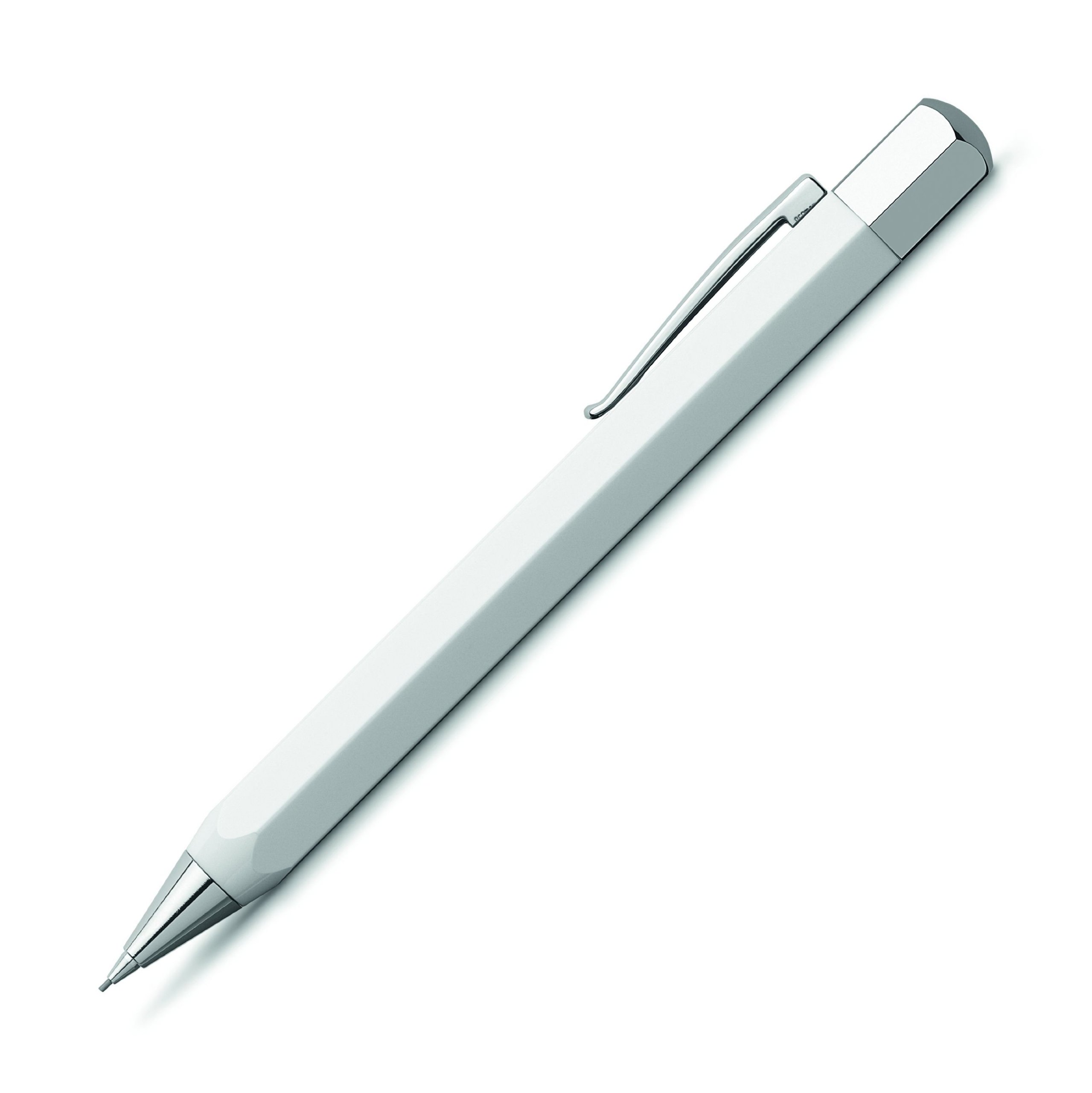مداد مکانیکی Faber-Castell مدل Ondoro سفید با بدنه شش‌گوش و پایان مات از جنس ارزشمند - تولید شده در آلمان