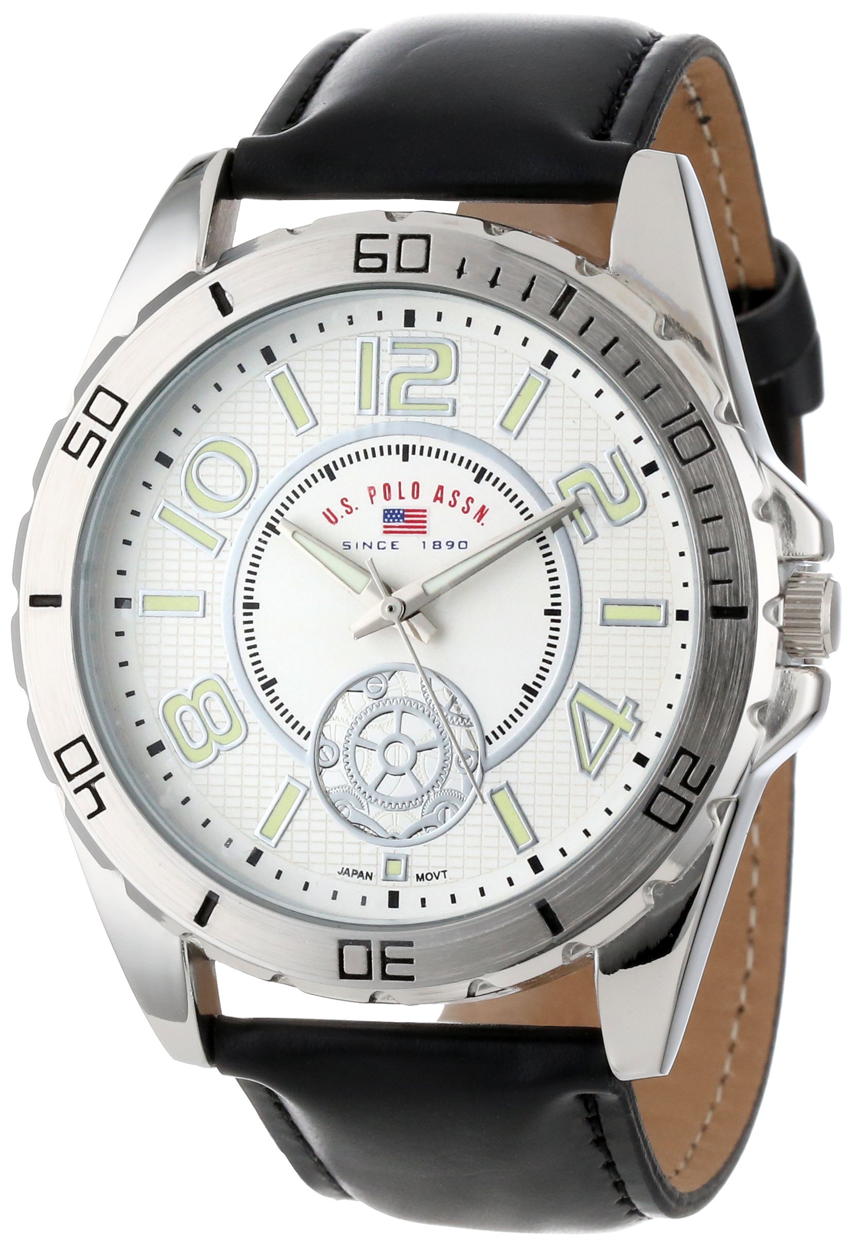 ساعت کوارتز مردانه U.S. Polo Assn.، صفحه نمایش آنالوگ-دیجیتال و بند چرمی US5159