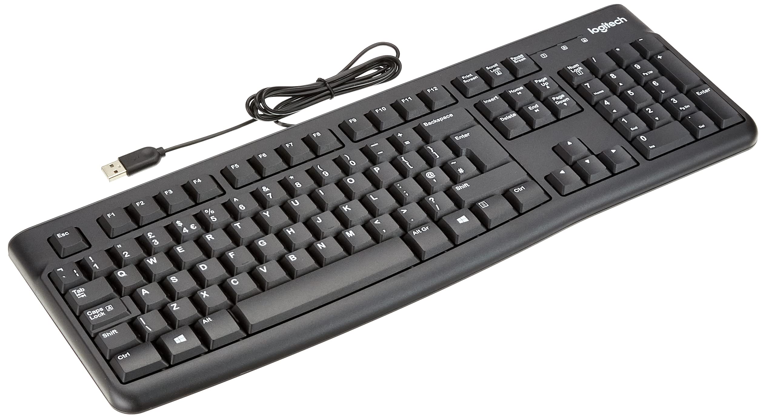 کابلی لاجیتک K120سیاه، صفحه کلید انگلیسی QWERTY ویندوز