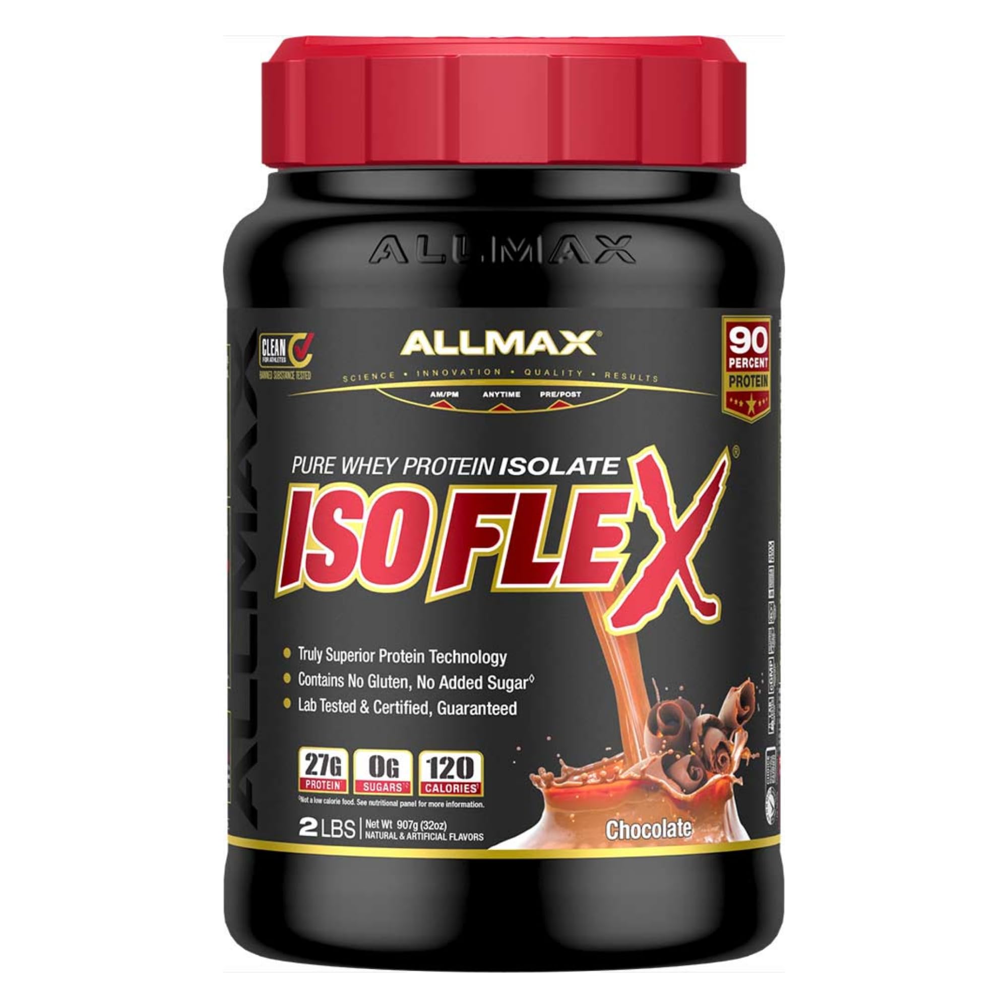 محصول Allmax Nutrition - ایزوفلکس پروتئین وی پیور شوکولاته 2 پوند. شوکولاته 0.91 کیلو (بسته 1 عدد)