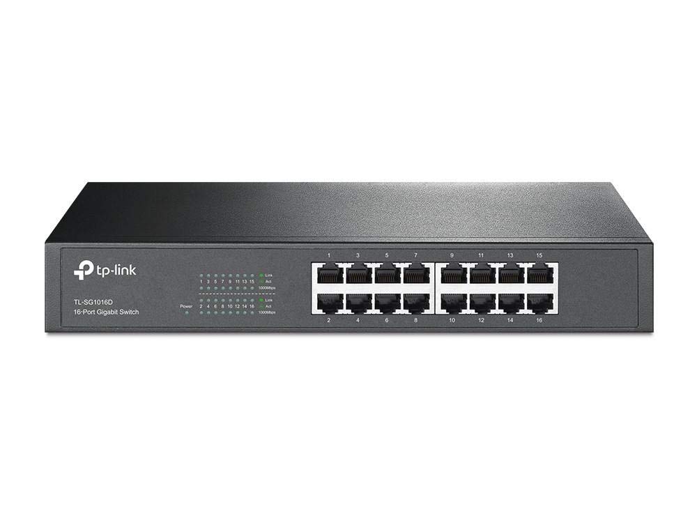 کانونی بدون مدیریت شبکه گیگابیت 16 پورت TP-Link | پلاگ اند پلی | فلزی | قرارگیری روی میز/رکمونت | بدون فن | عمر محدود (TL-SG1016D) 16 پورت بدون مدیریت
