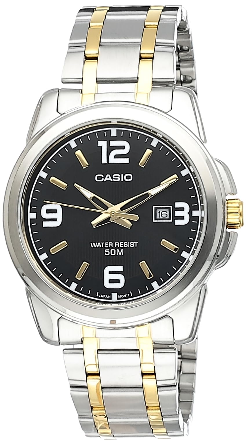 ساعت مچی آنالوگ Casio Enticer با طراحی زیبا و دو رنگ سیاه