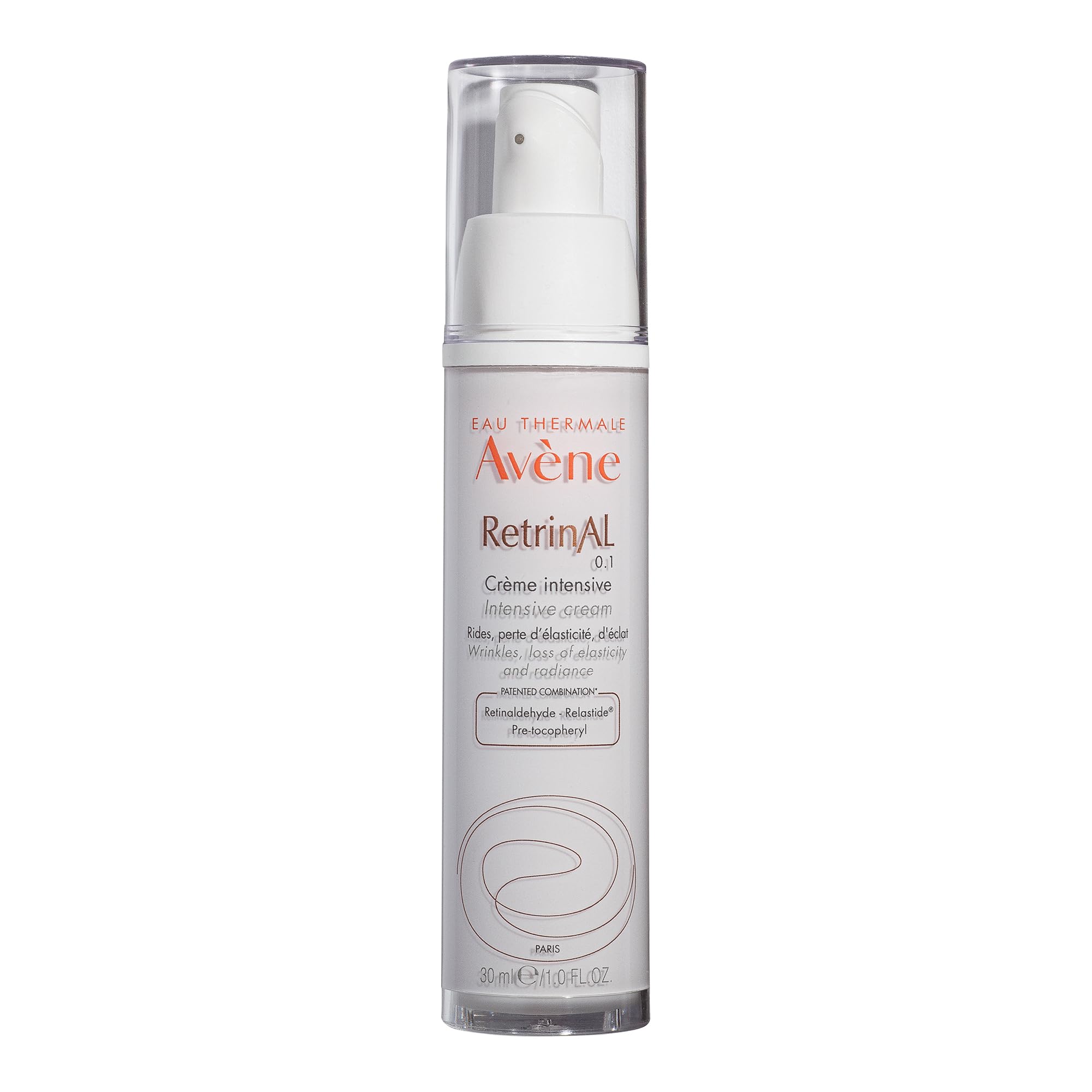 Eau Thermale Avène - کرم مرطوب کننده مکمل RetrinAL 0.1 - رتینالدهید - پوست را جوان می‌کند و به کاهش نشانه‌های پیری کمک می‌کند - پمپ بدون هوا - 1.0 فلوز 30 میلی لیتر (بسته‌بندی 1 عدد)