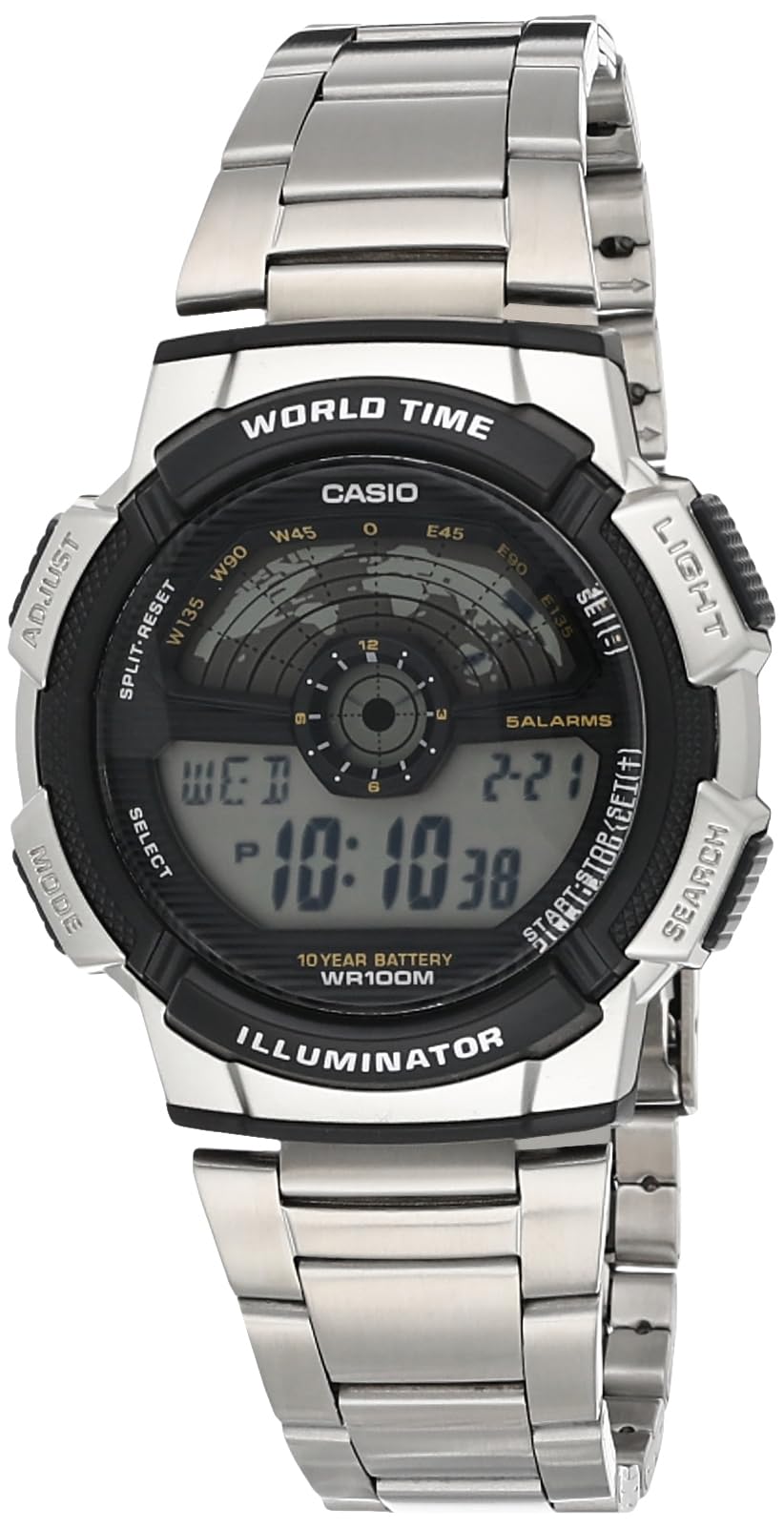 ساعت ورزشی دیجیتال Casio نقره ای/خاکستری