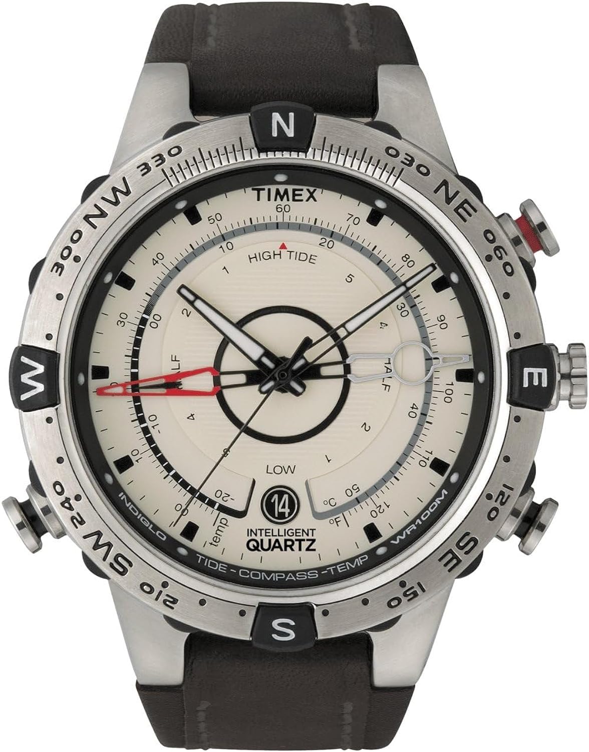 ساعت هوشمند Timex Intelligent Quartz با قطب نما Brown/Silver-Tone