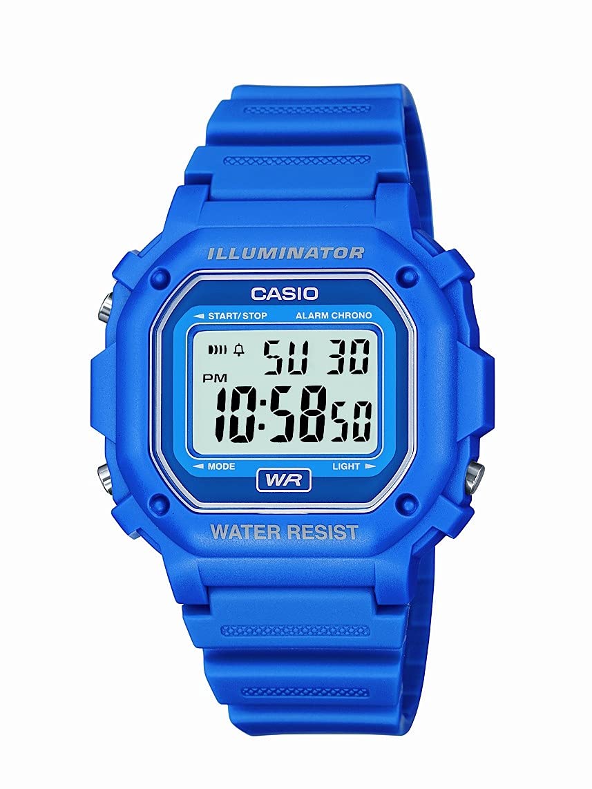 مچ‌بند دیجیتال Casio F108WH مقاوم در برابر آب آبی/خاکستری