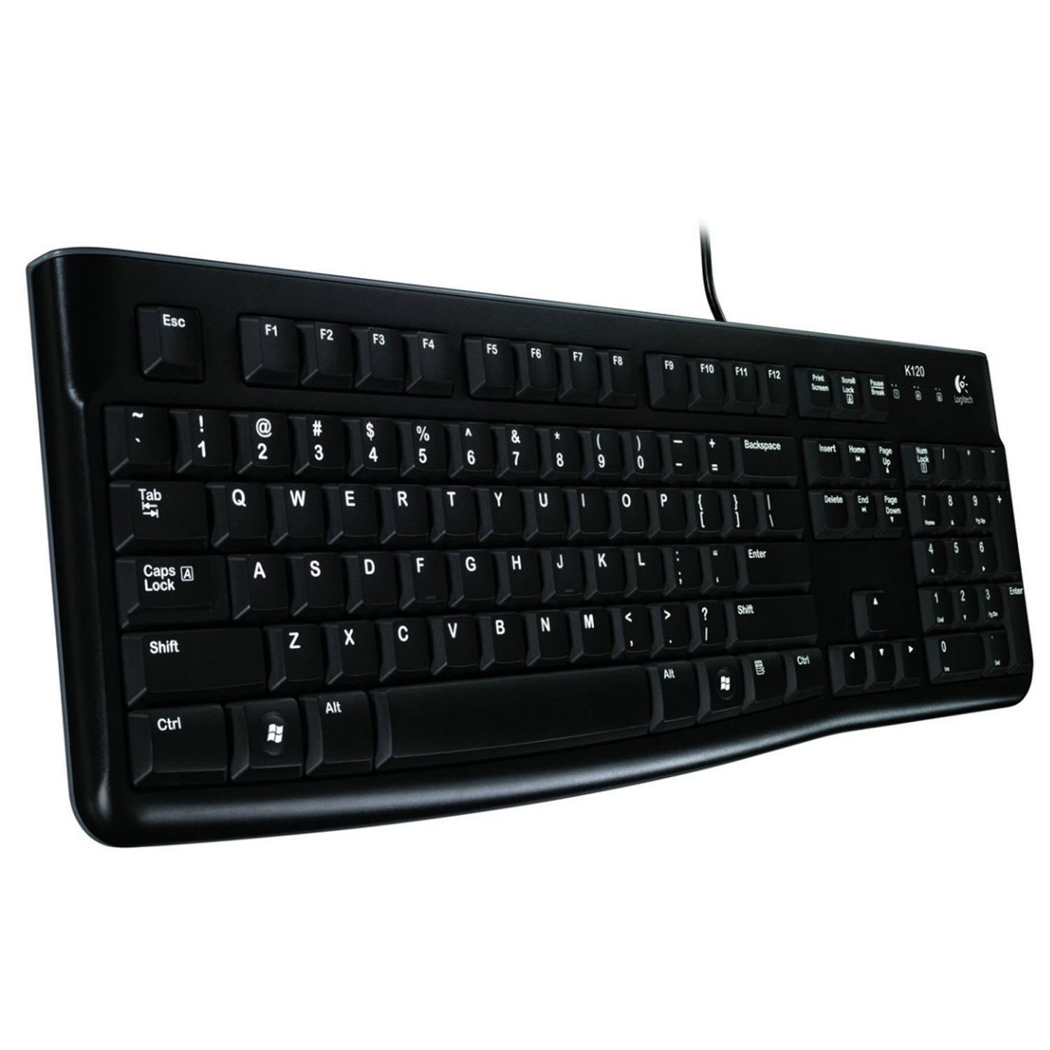 صفحه کلید سیمی Logitech K120 برای ویندوز، طرح QWERTY اسپانیایی - مشکی