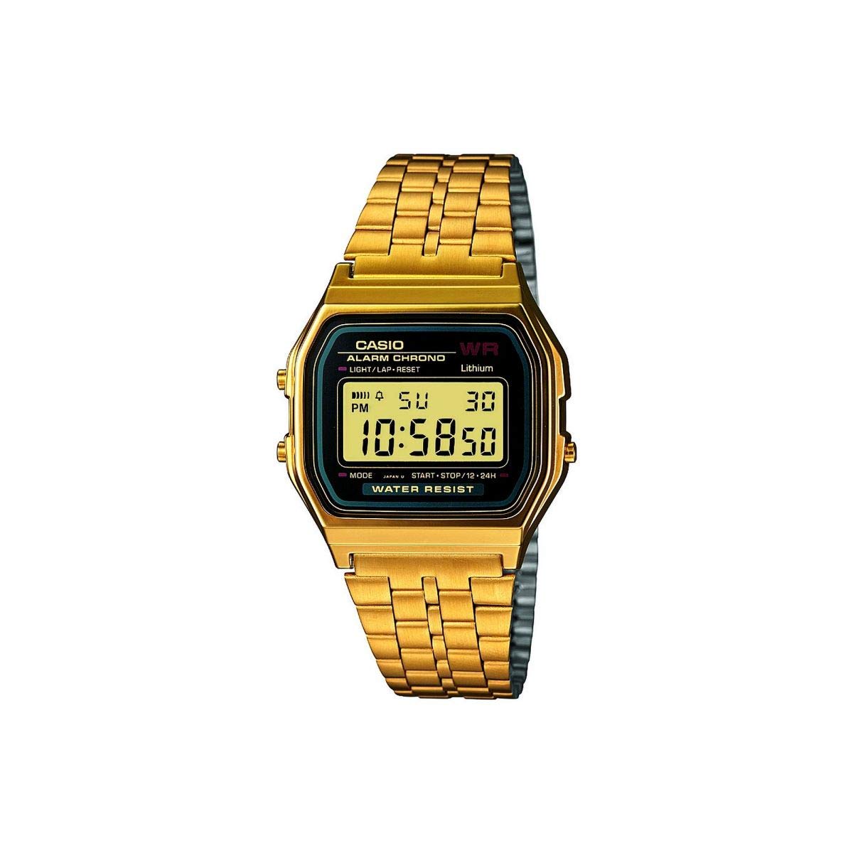 واچ دیجیتال Casio: A159 زنانه و مردانه مشکی طلایی