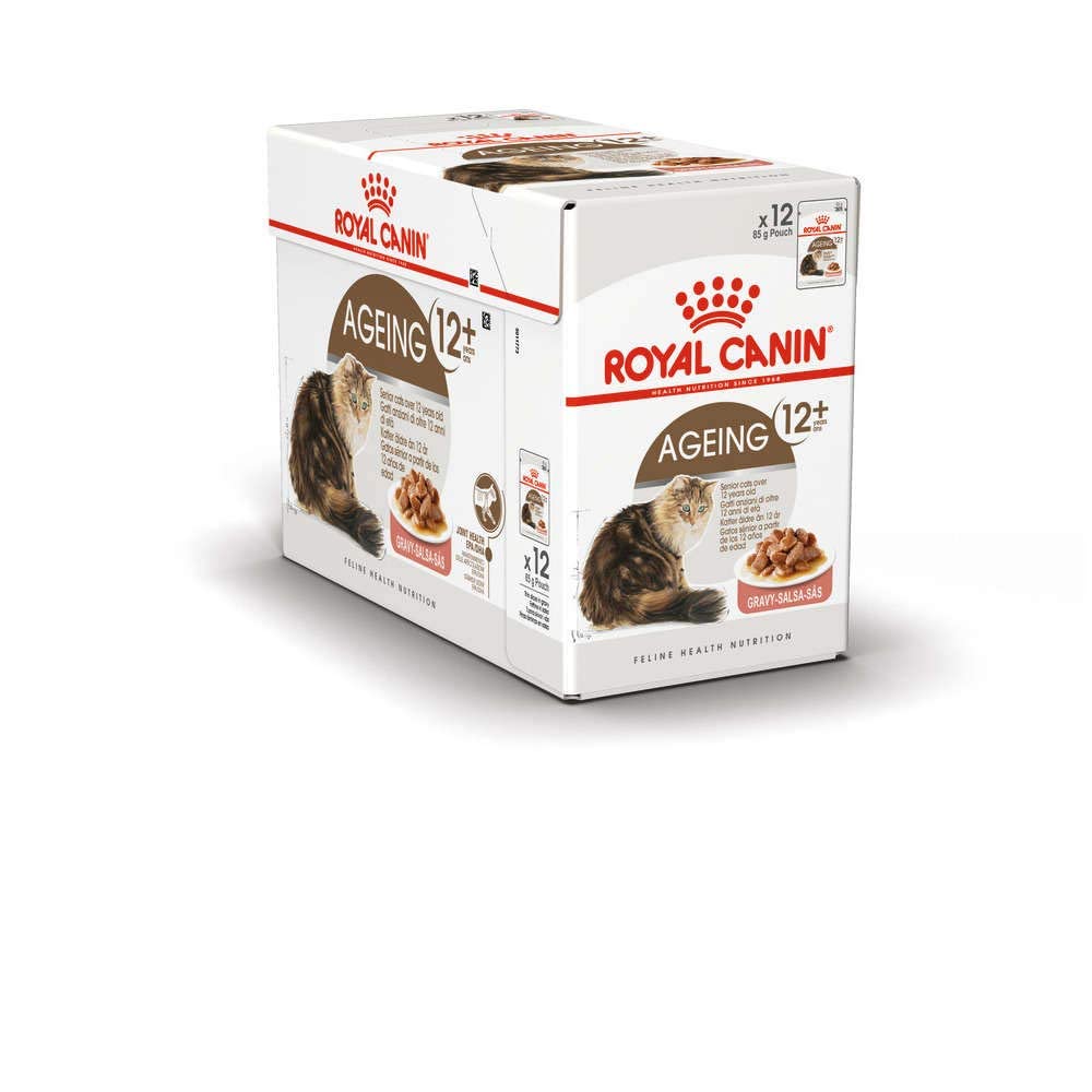 غذای گربه مرموز Royal Canin Health Nutrition Ageing +12 Gravy 12X 85Gm اکیاکهای مرطوب گربه