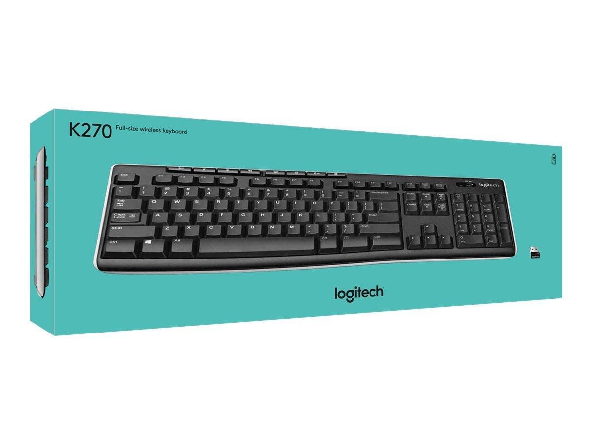 کیبورد بی‌سیم Logitech K270 برای ویندوز، طرح فرانسوی AZERTY - سیاه