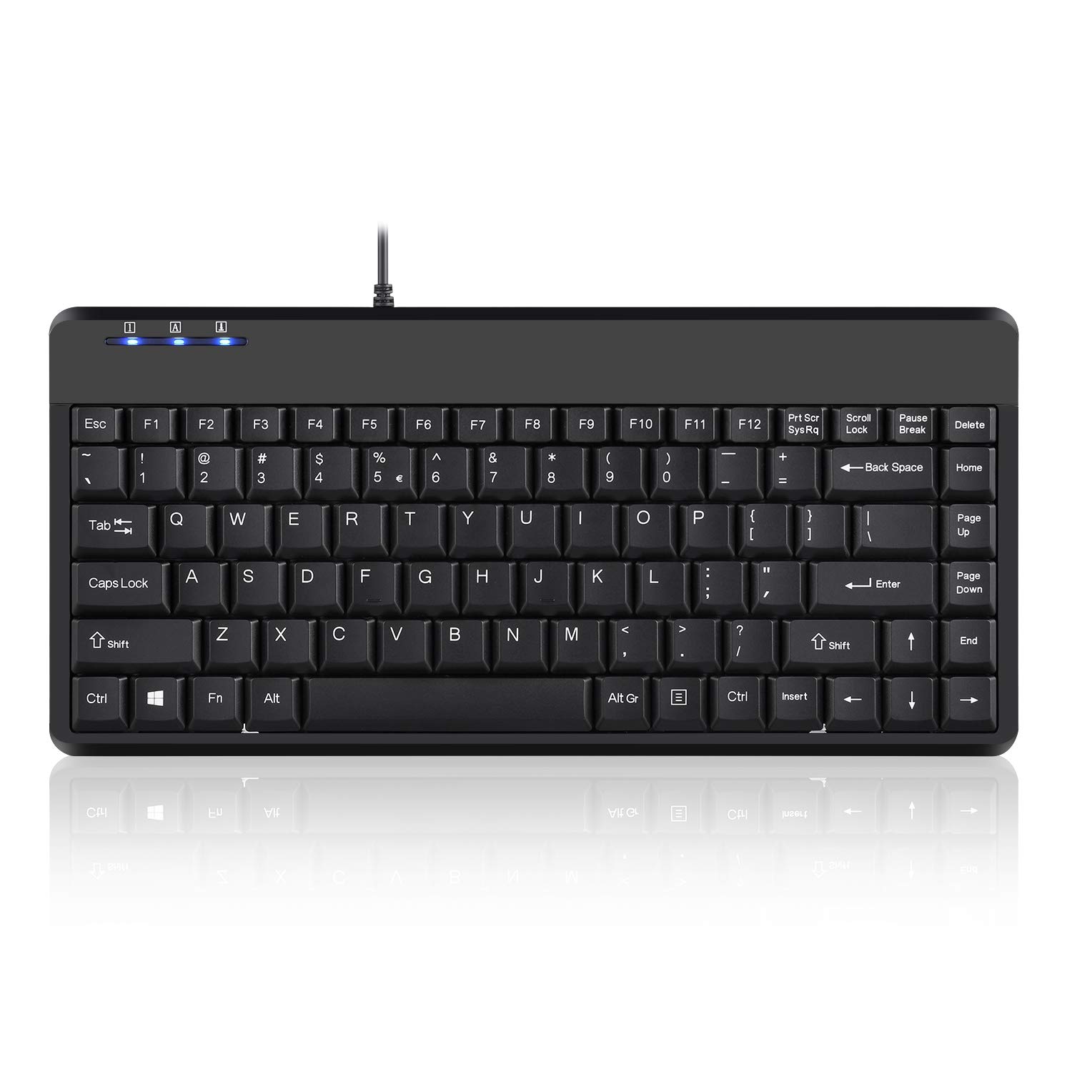 صفحه کلید کوچک Perixx Periboard-409H با پورت USB - ابعاد 12.40x5.79x0.79 اینچ - پایان پیانویی سیاه - دارای 2 پورت USB2.0 درون‌ساخته - رابط USB، طرح انگلیسی ایالات متحده به همراه نام کوچک و پورت‌ها