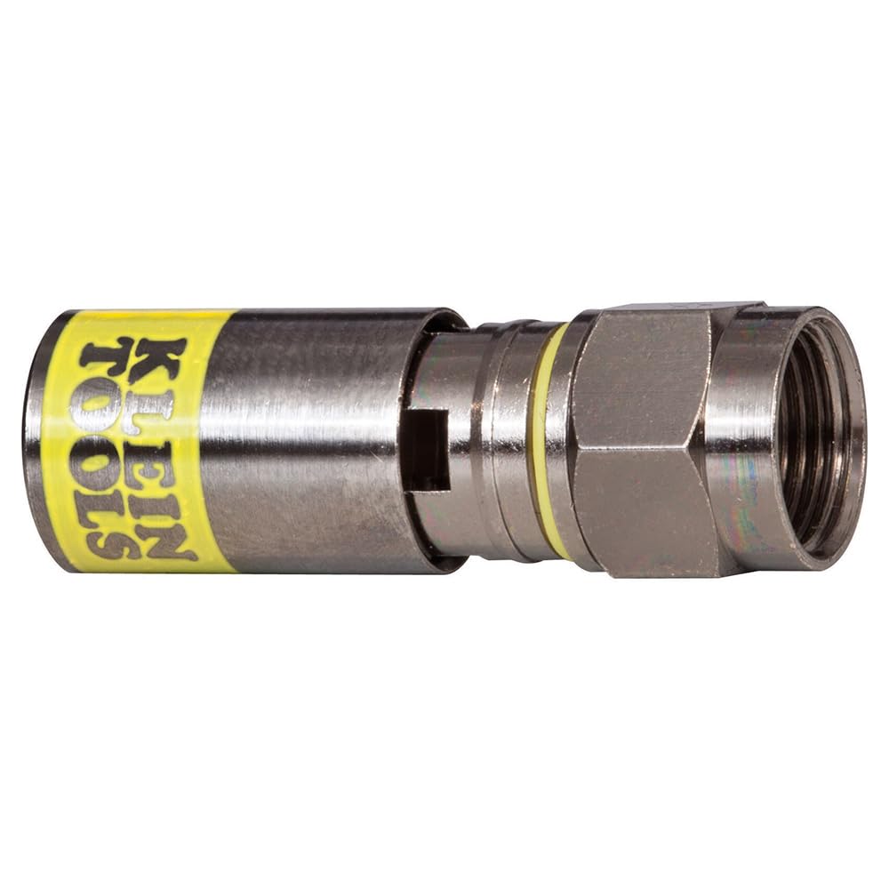 Klein Tools VDV812-612 Universal Compression F Connectors RG6/6Q Coax, Universal Sleeve Technology, Professional Grade, 50-Pack RG6/6Q, Universal