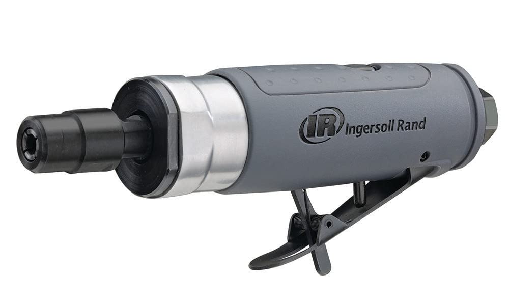 دستگاه خراطی مستقیم هوایی Ingersoll Rand 308B، 1/4 اینچ، 25،000 دور در دقیقه، 0.33 اسب بخار، ساختار بلبرینگ توپی، قفل ایمنی، قاب خارجی کامپوزیت، ابزار قدرتی سبک، رنگ خاکستری 308B - خراطی مستقیم هوایی کامپوزیت