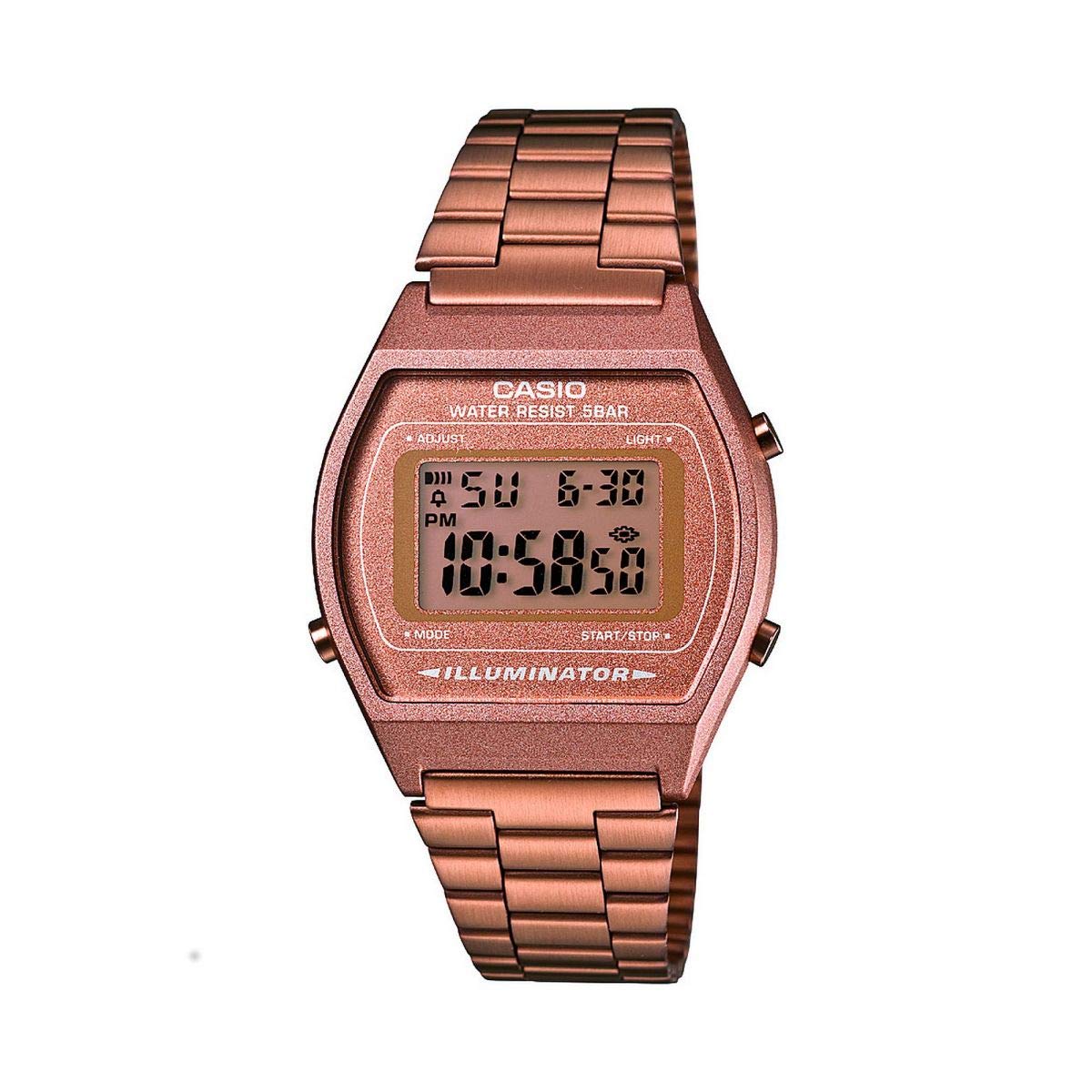 ساعت یونیسکس Casio - B640WC-5ADF با  صفحه نمایش رزگلد و باند رزگلد