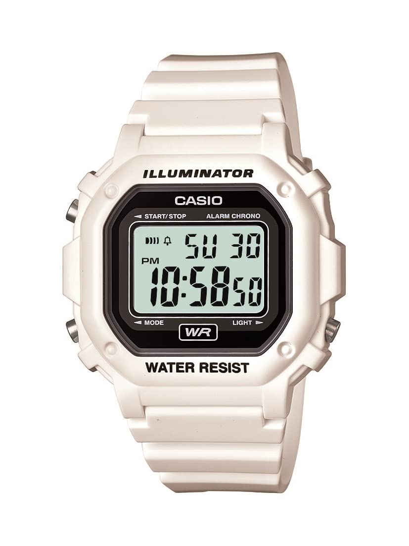 ساعت دیجیتال مردانه Casio F-108WH-1ACF سیاه مربع بزرگ نمایش کوارتز سفید