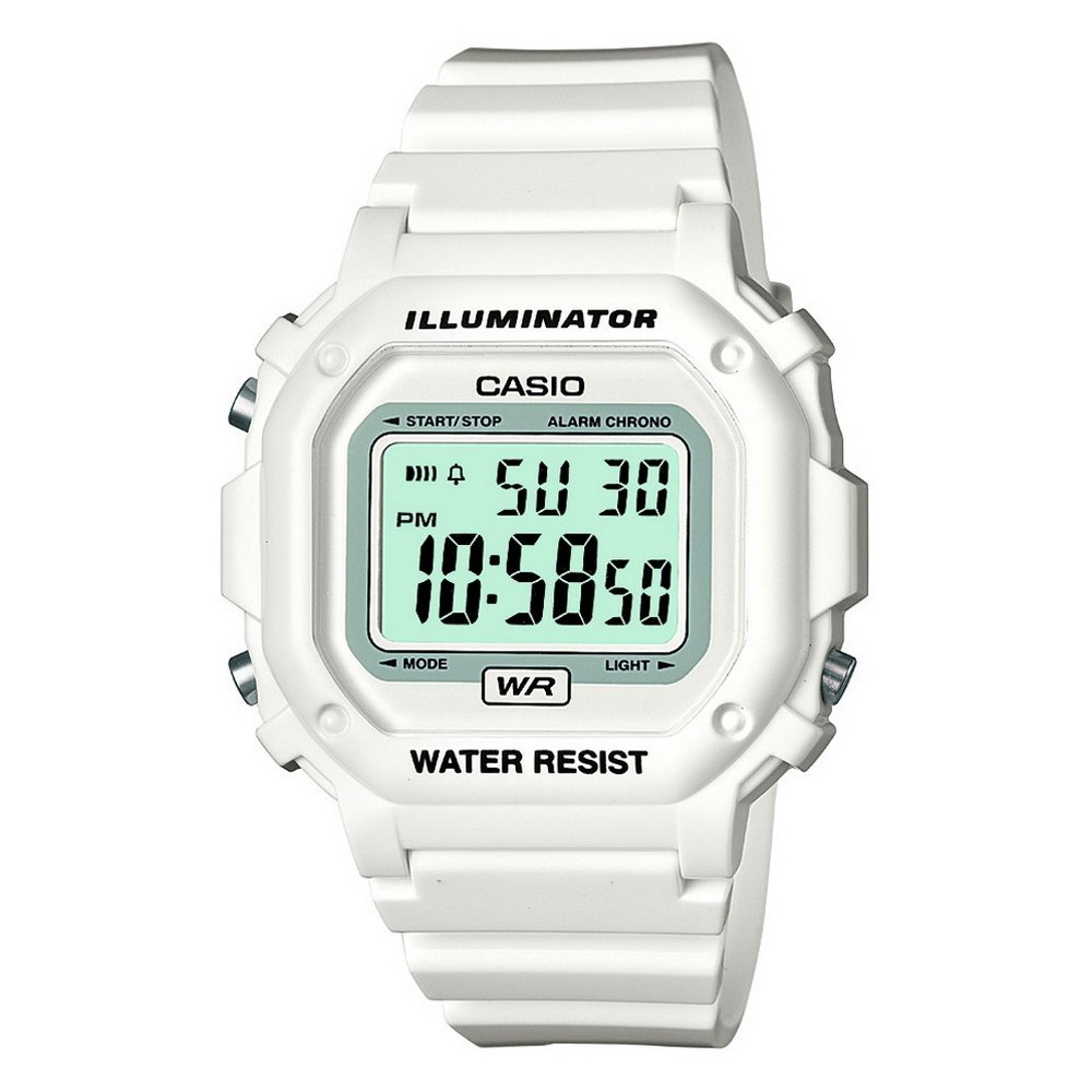ساعت دیجیتال مربع بزرگ Casio Unisex F-108WH-1ACF با نمایشگر سیاه و سفید